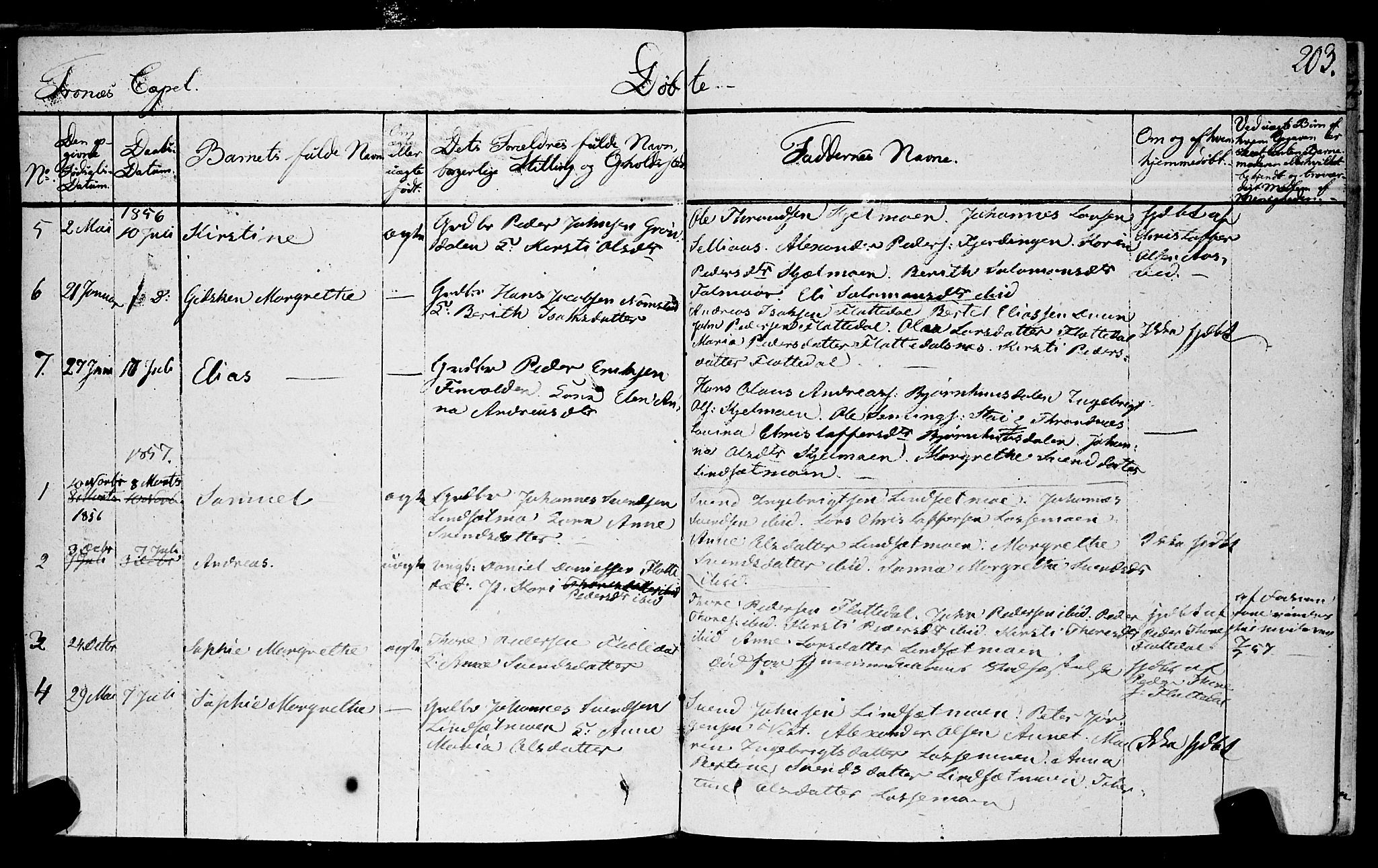 Ministerialprotokoller, klokkerbøker og fødselsregistre - Nord-Trøndelag, AV/SAT-A-1458/762/L0538: Parish register (official) no. 762A02 /2, 1833-1879, p. 203