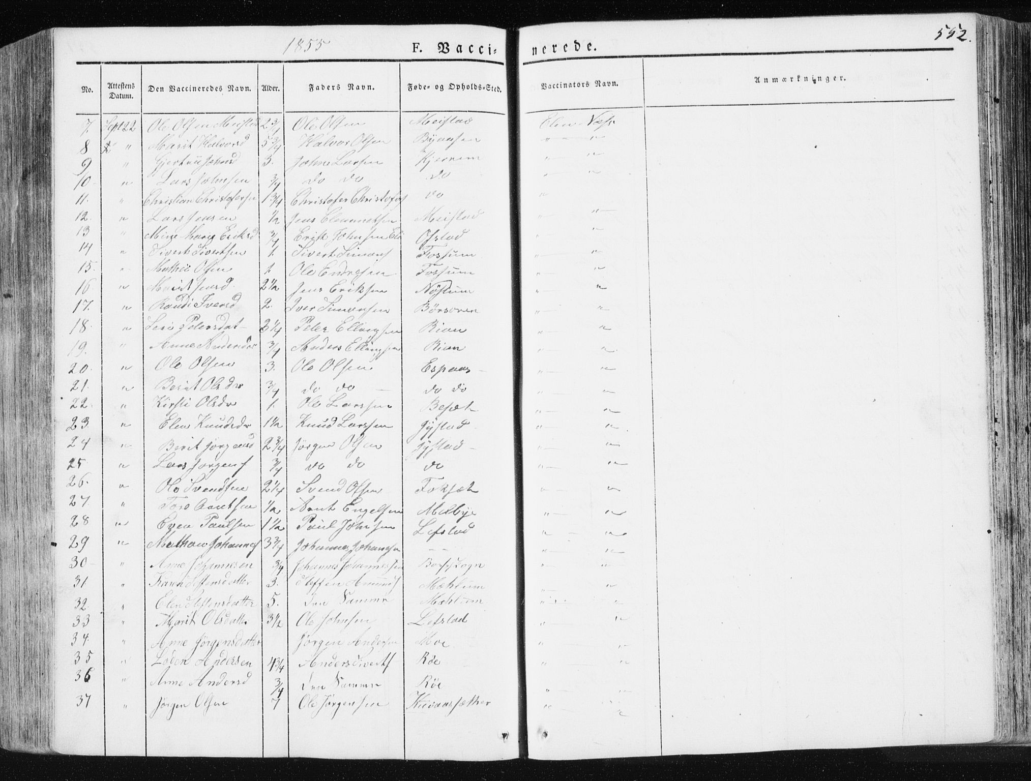 Ministerialprotokoller, klokkerbøker og fødselsregistre - Sør-Trøndelag, SAT/A-1456/665/L0771: Parish register (official) no. 665A06, 1830-1856, p. 552