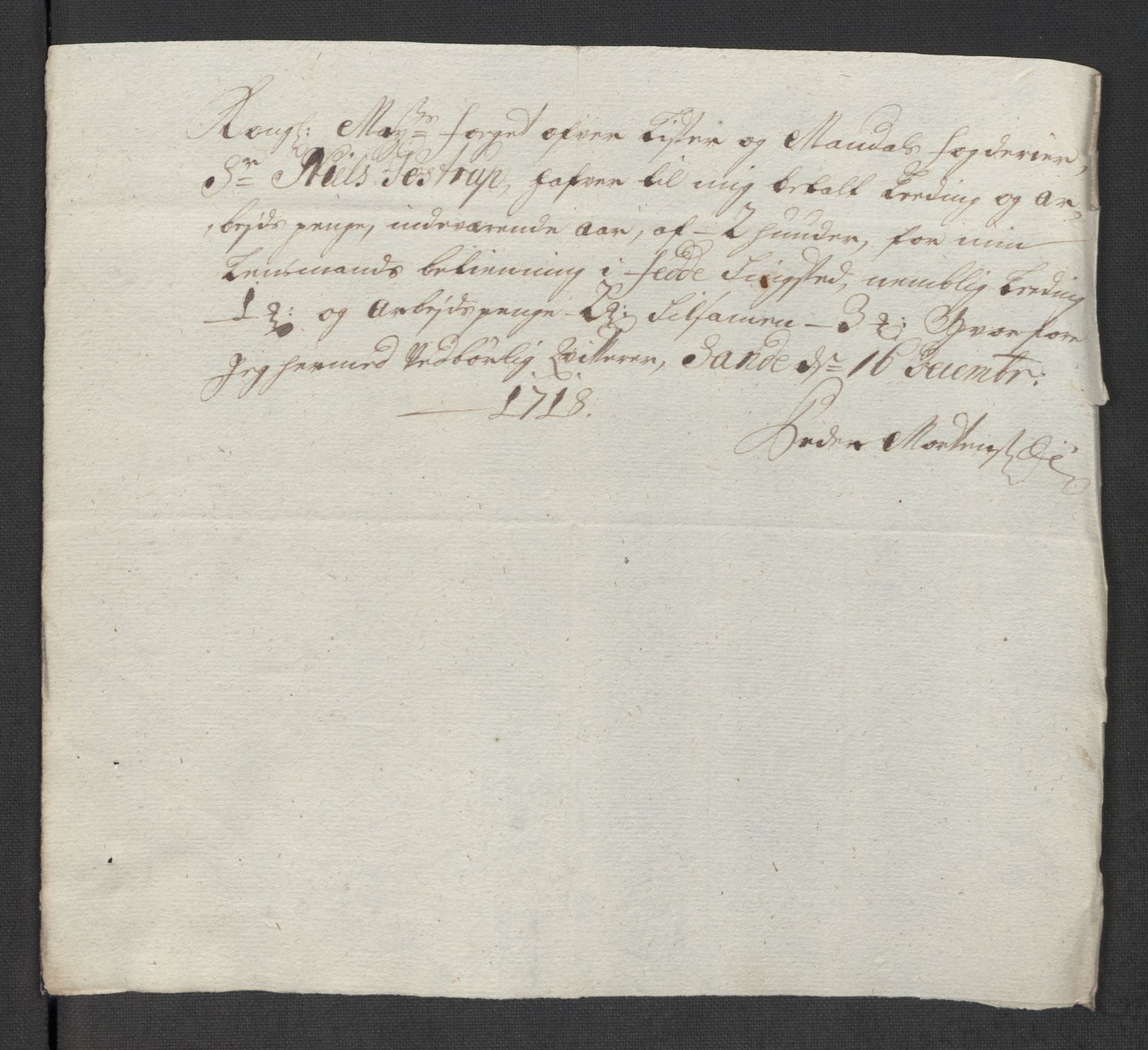 Rentekammeret inntil 1814, Reviderte regnskaper, Fogderegnskap, AV/RA-EA-4092/R43/L2563: Fogderegnskap Lista og Mandal, 1718, p. 352