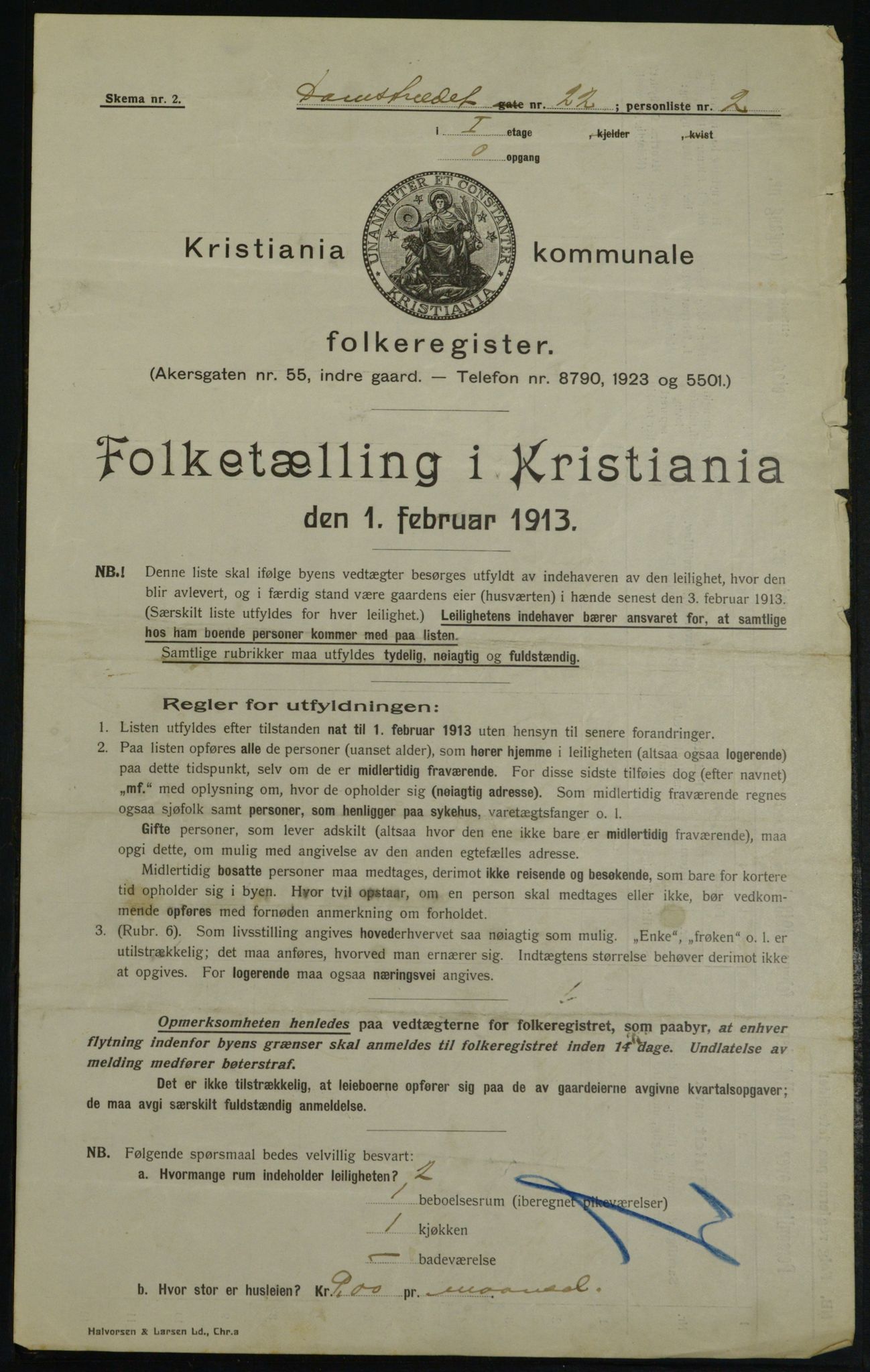 OBA, Municipal Census 1913 for Kristiania, 1913, p. 14602