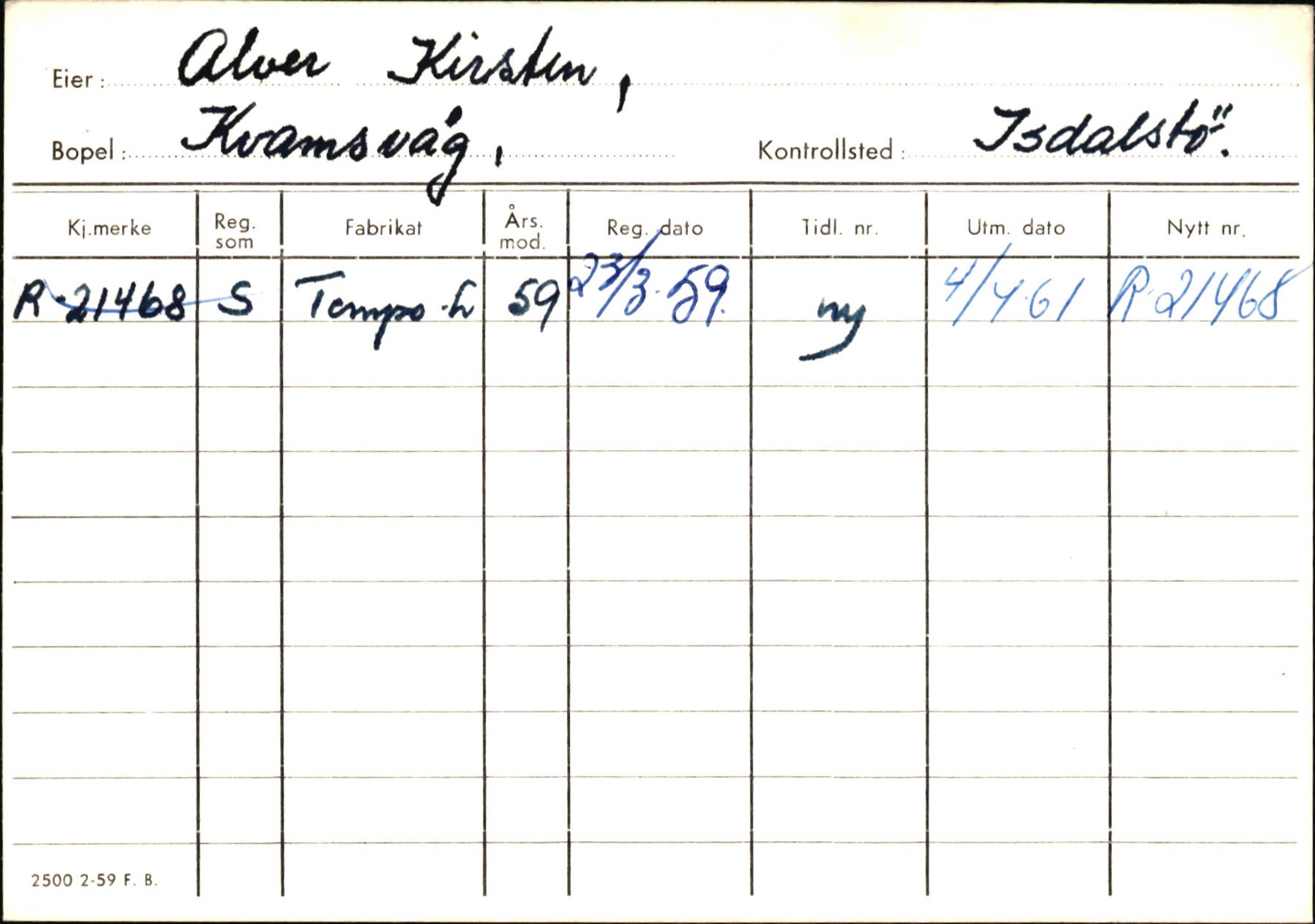 Statens vegvesen, Hordaland vegkontor, AV/SAB-A-5201/2/Ha/L0001: R-eierkort A, 1920-1971, p. 638