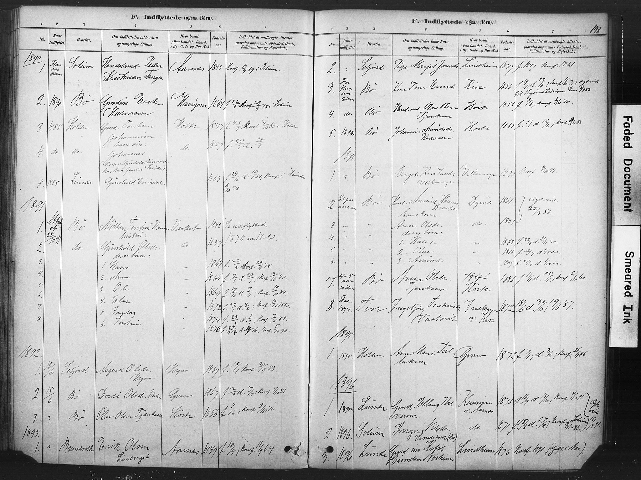 Sauherad kirkebøker, SAKO/A-298/F/Fb/L0002: Parish register (official) no. II 2, 1878-1901, p. 198