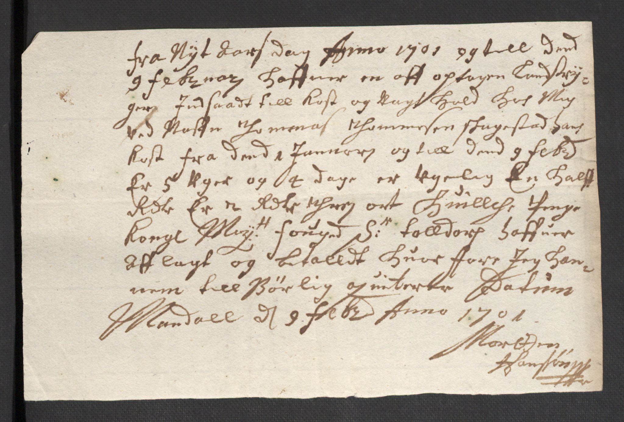 Rentekammeret inntil 1814, Reviderte regnskaper, Fogderegnskap, AV/RA-EA-4092/R43/L2548: Fogderegnskap Lista og Mandal, 1700, p. 265