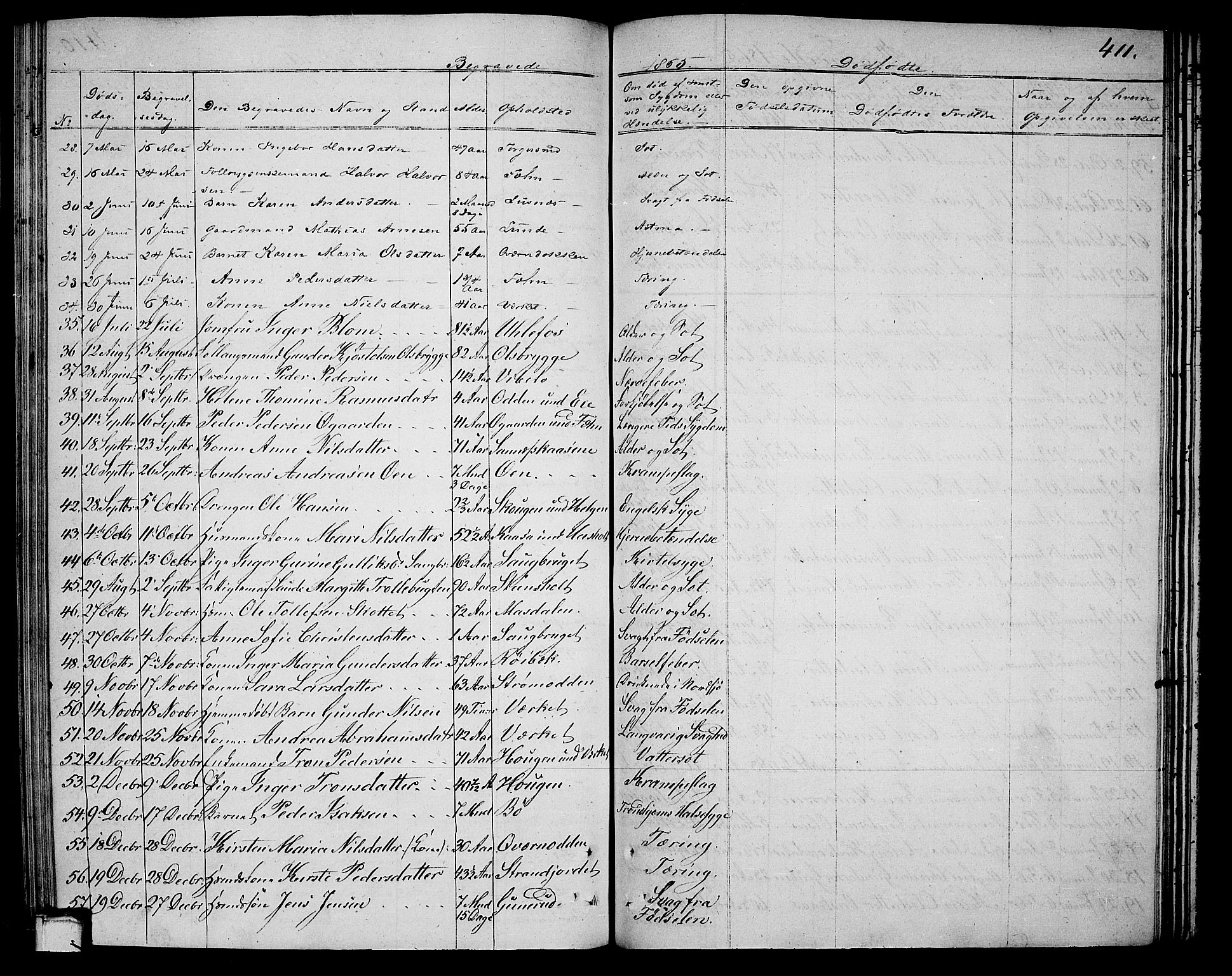 Holla kirkebøker, SAKO/A-272/G/Ga/L0003: Parish register (copy) no. I 3, 1849-1866, p. 411