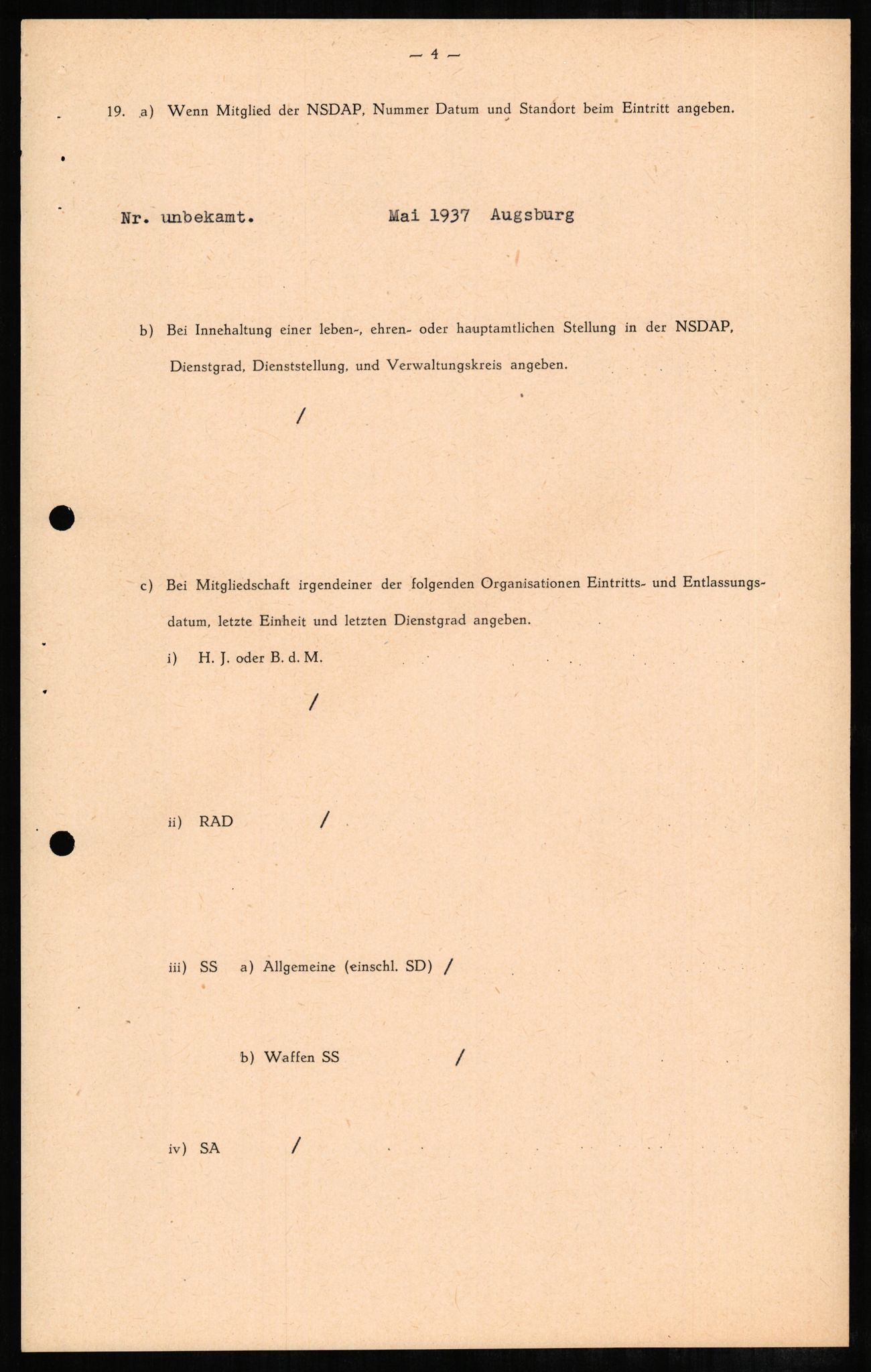 Forsvaret, Forsvarets overkommando II, RA/RAFA-3915/D/Db/L0003: CI Questionaires. Tyske okkupasjonsstyrker i Norge. Tyskere., 1945-1946, p. 148