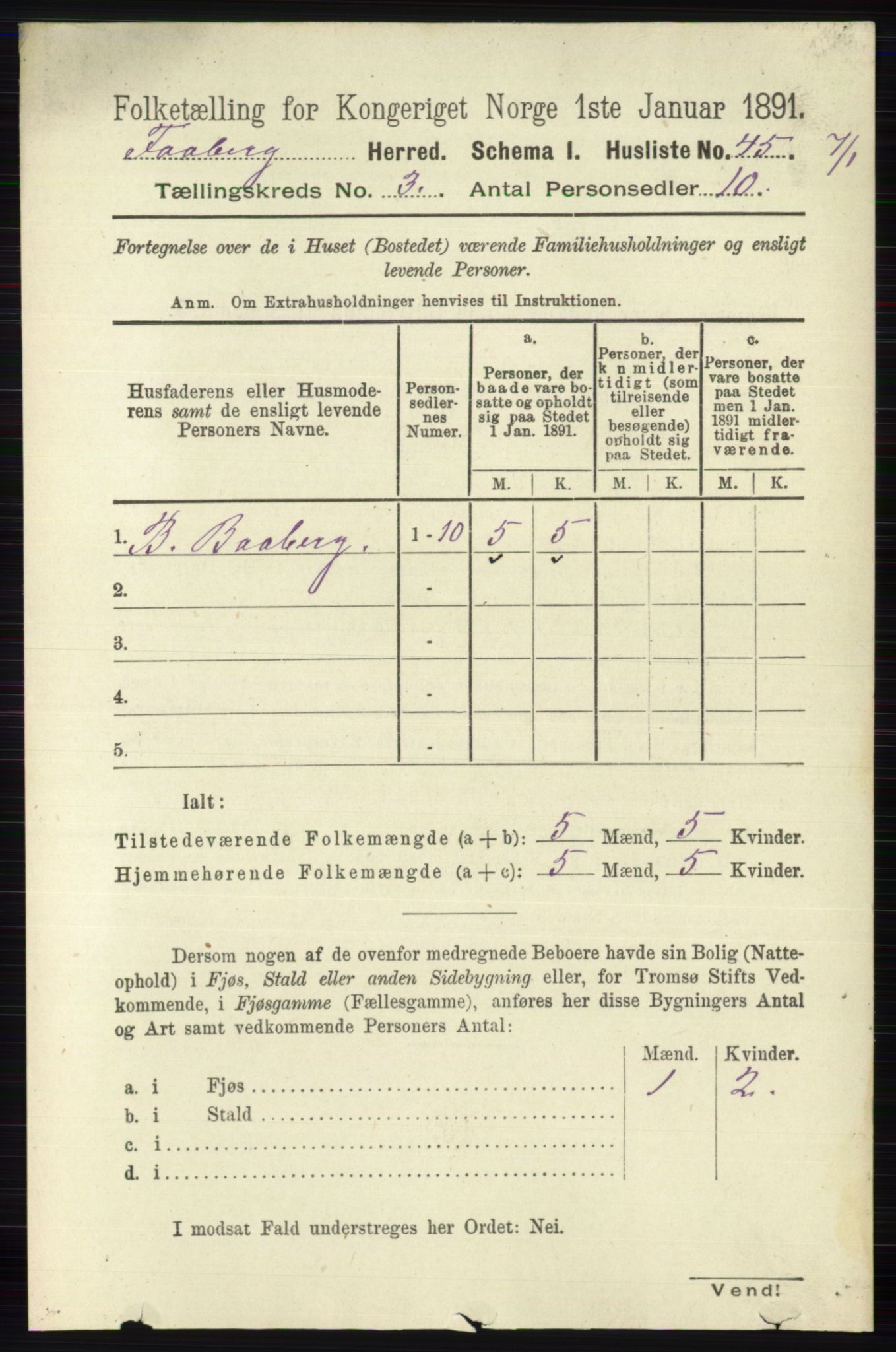 RA, 1891 census for 0524 Fåberg, 1891, p. 846