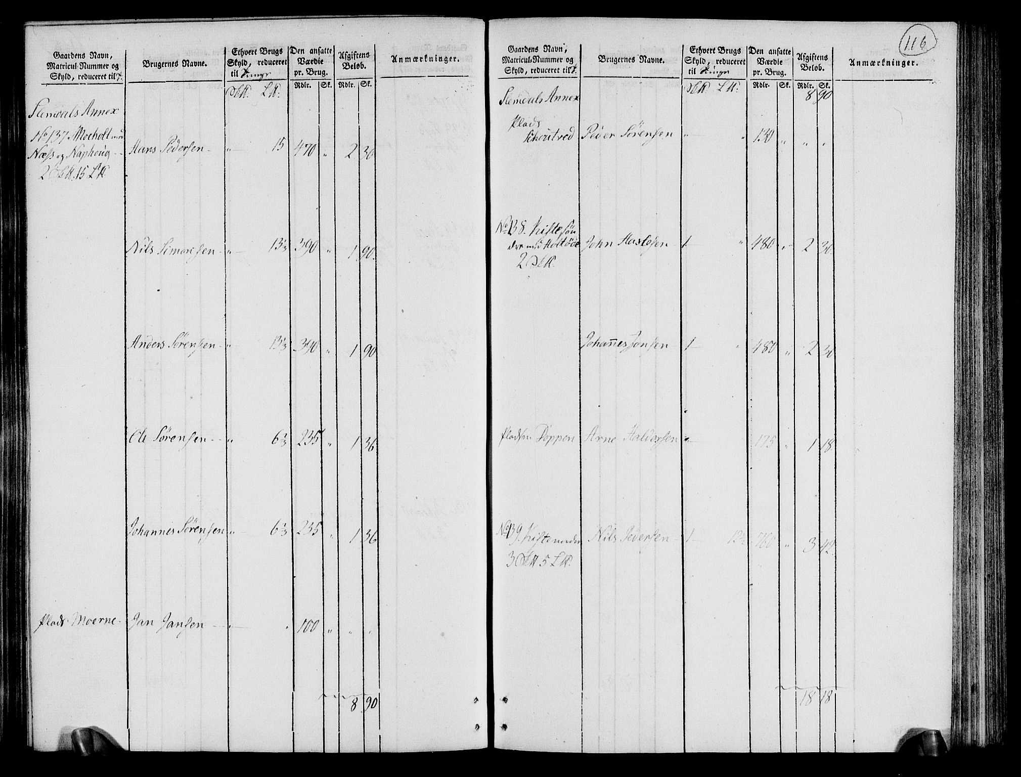 Rentekammeret inntil 1814, Realistisk ordnet avdeling, RA/EA-4070/N/Ne/Nea/L0072: Nedre Telemarken og Bamble fogderi. Oppebørselsregister, 1803, p. 120