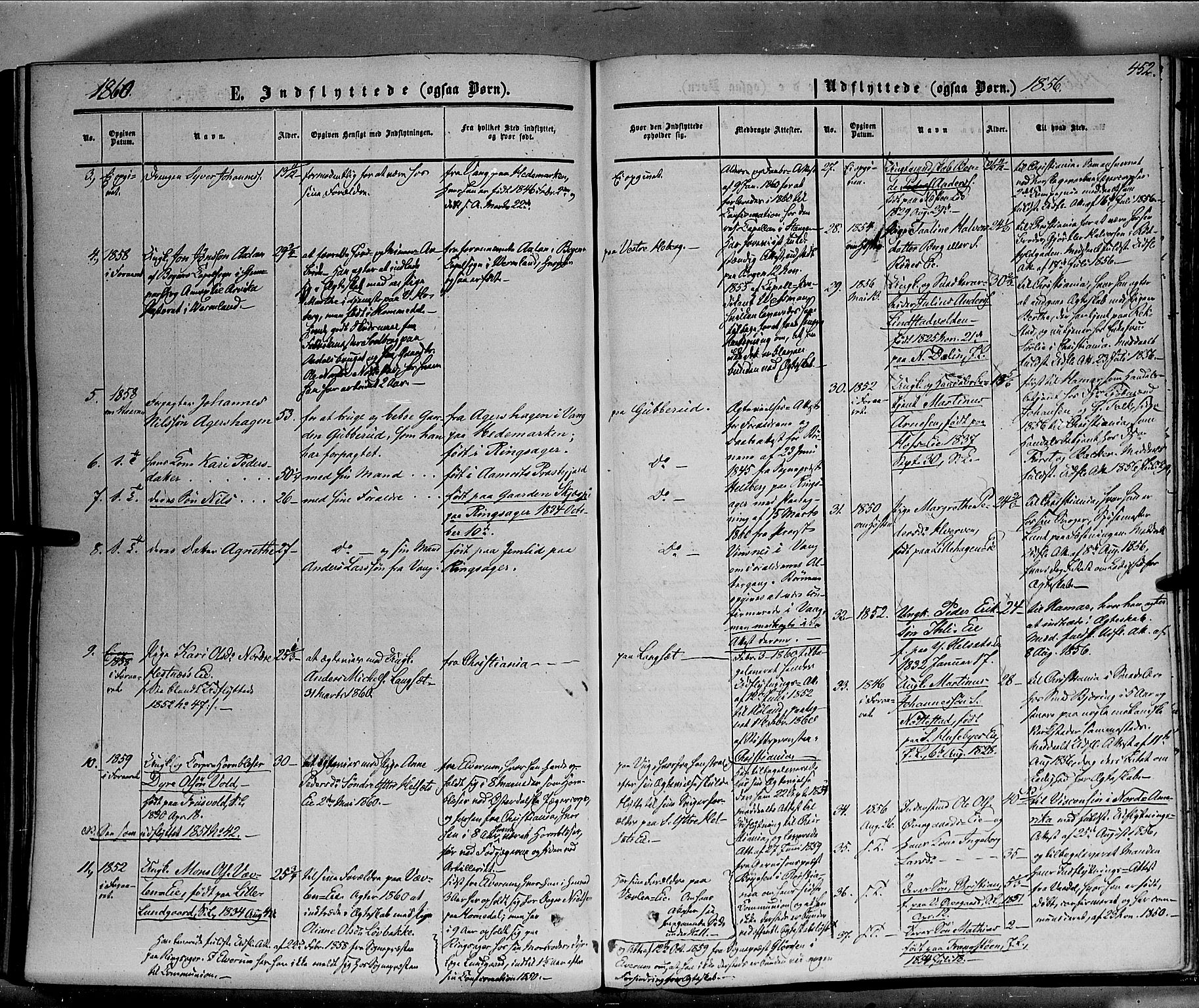 Stange prestekontor, SAH/PREST-002/K/L0012: Parish register (official) no. 12, 1852-1862, p. 452