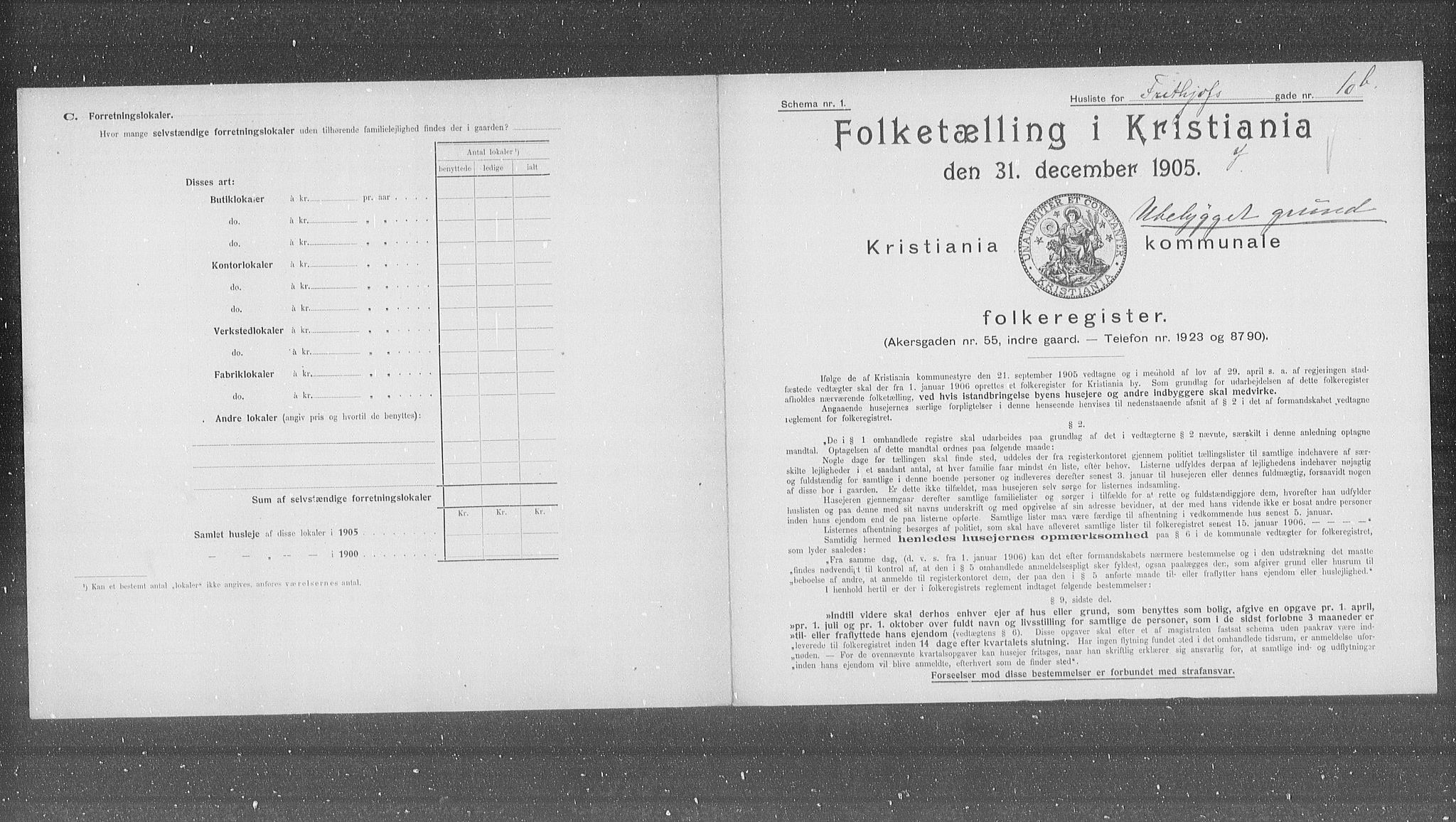 OBA, Municipal Census 1905 for Kristiania, 1905, p. 13962