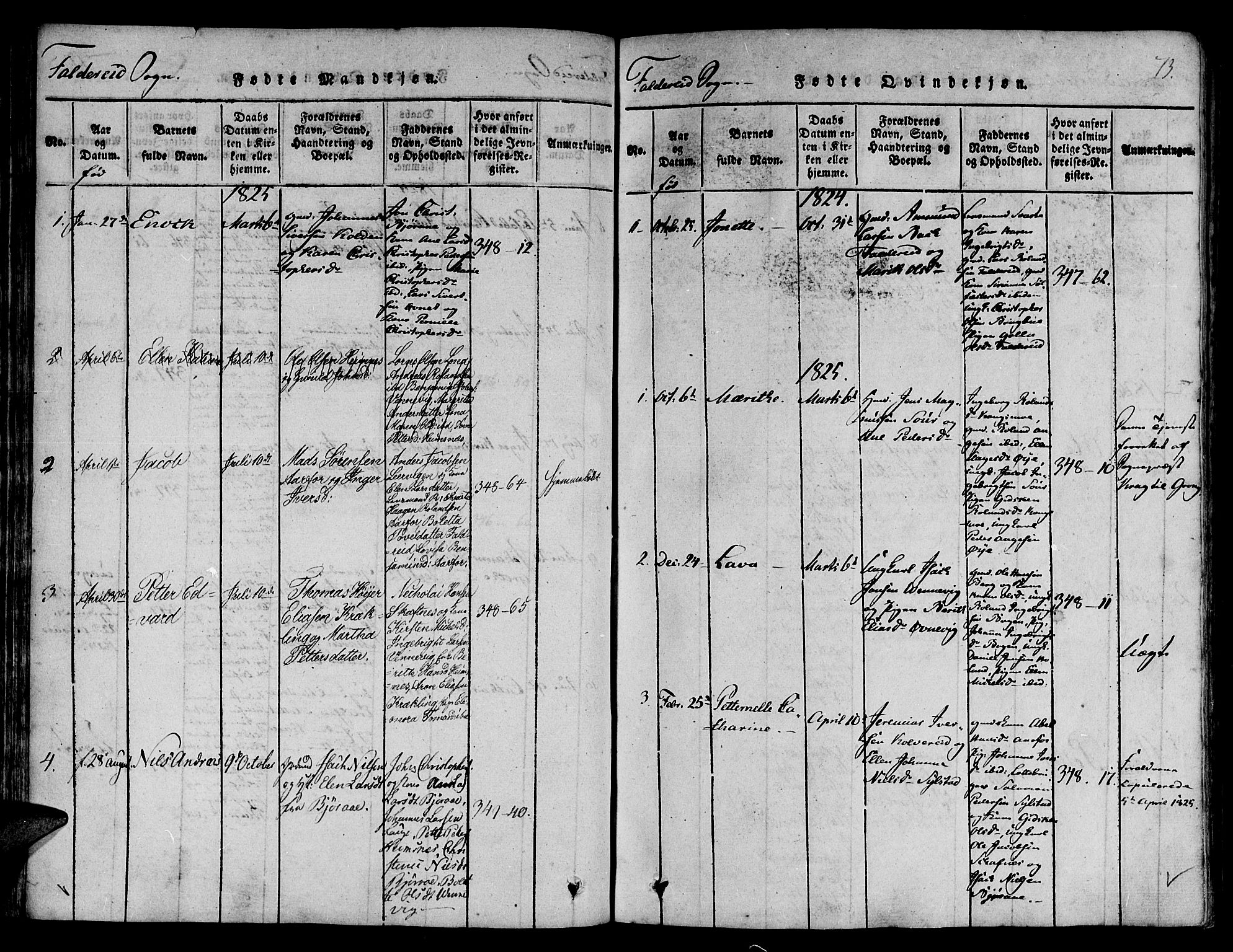 Ministerialprotokoller, klokkerbøker og fødselsregistre - Nord-Trøndelag, SAT/A-1458/780/L0636: Parish register (official) no. 780A03 /3, 1815-1829, p. 73