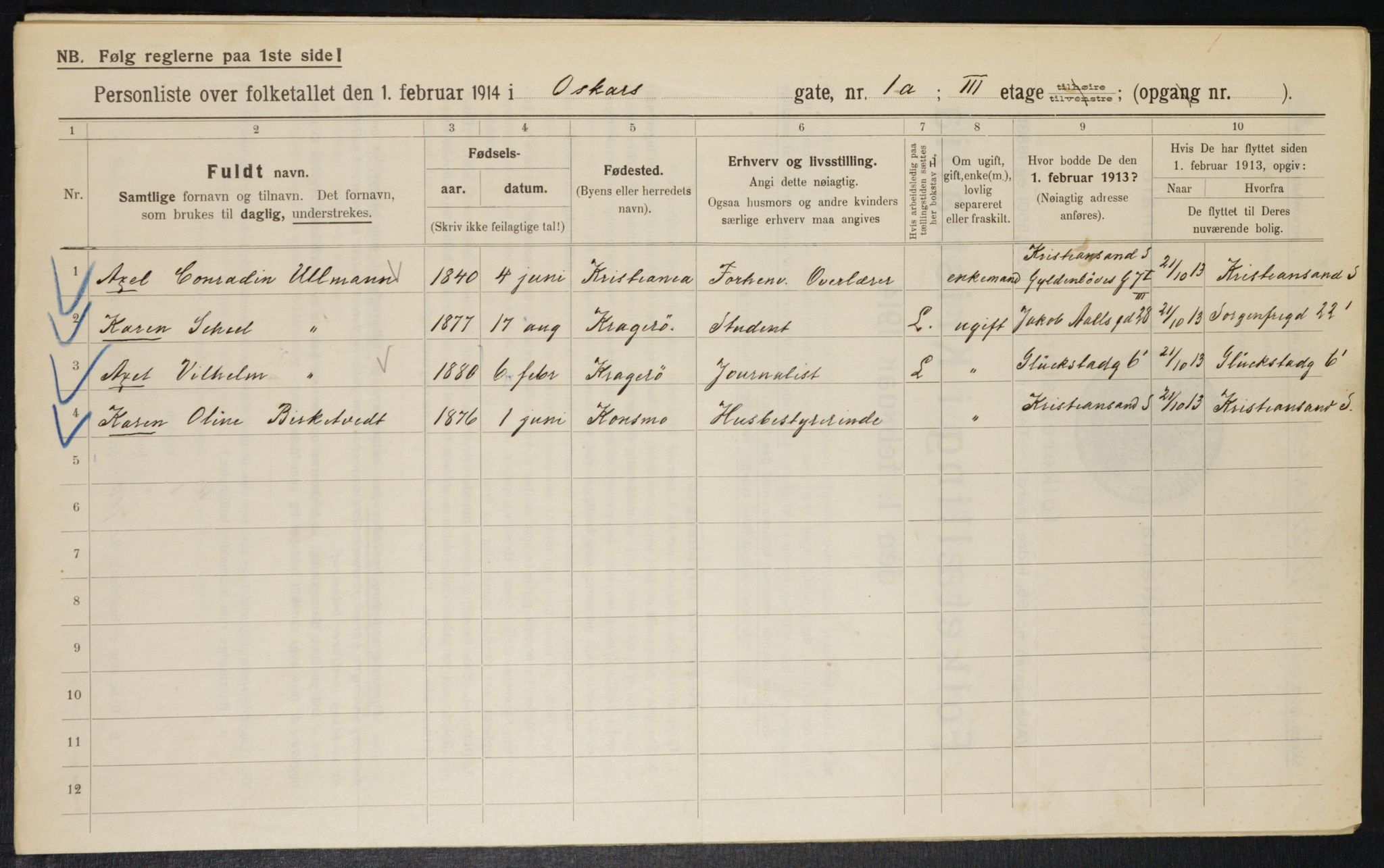 OBA, Municipal Census 1914 for Kristiania, 1914, p. 76120