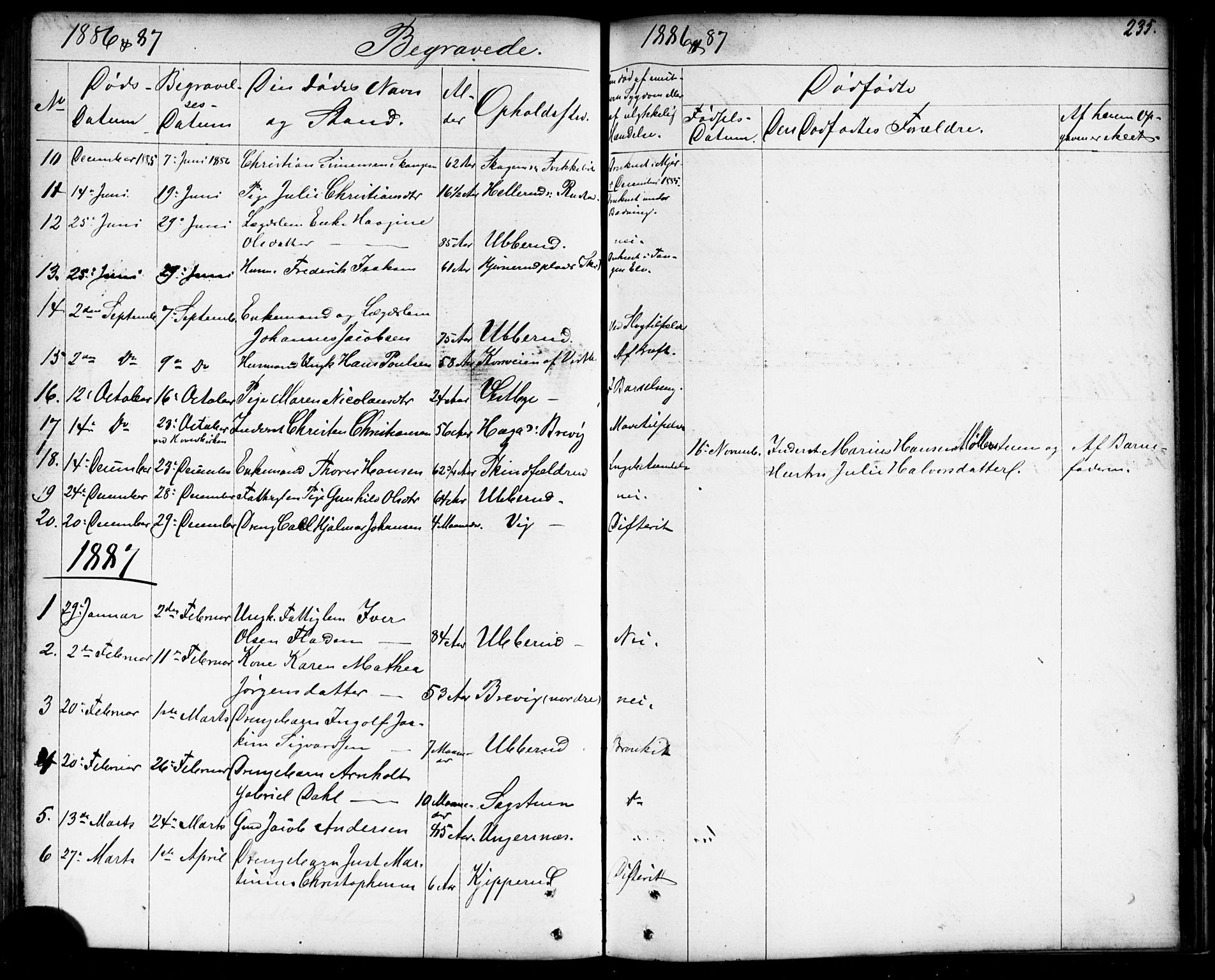 Enebakk prestekontor Kirkebøker, SAO/A-10171c/G/Gb/L0001: Parish register (copy) no. II 1, 1859-1890, p. 235