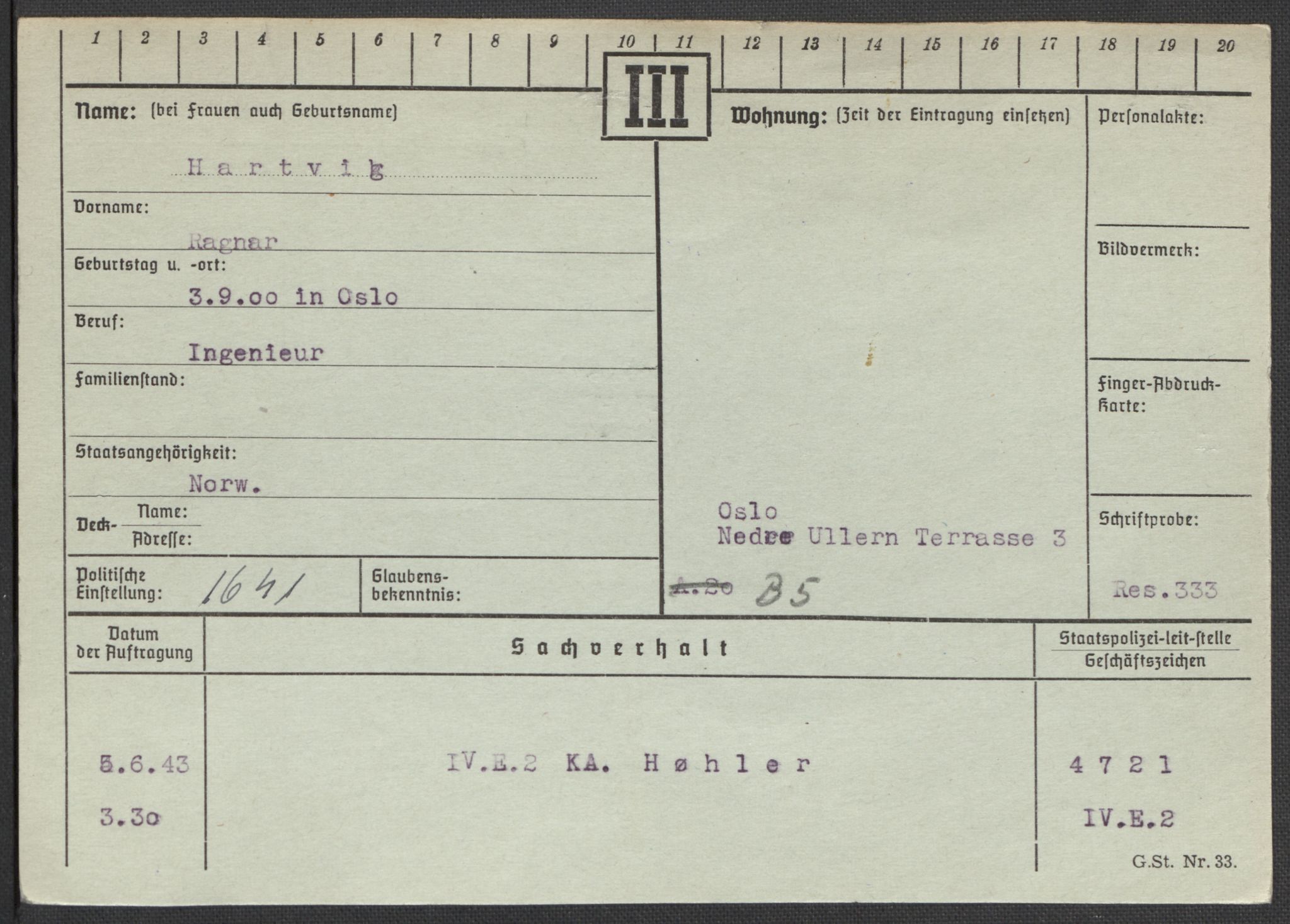 Befehlshaber der Sicherheitspolizei und des SD, AV/RA-RAFA-5969/E/Ea/Eaa/L0004: Register over norske fanger i Møllergata 19: Hal-Hæ, 1940-1945, p. 645