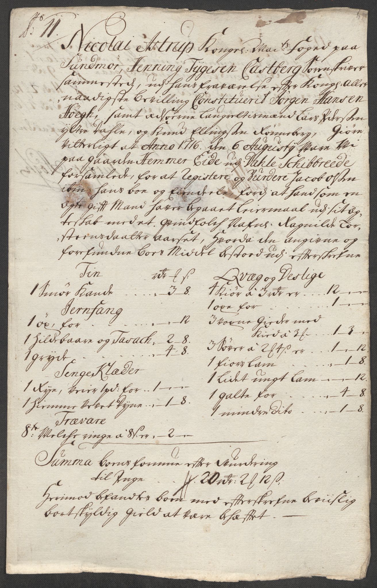 Rentekammeret inntil 1814, Reviderte regnskaper, Fogderegnskap, RA/EA-4092/R54/L3568: Fogderegnskap Sunnmøre, 1716, p. 108