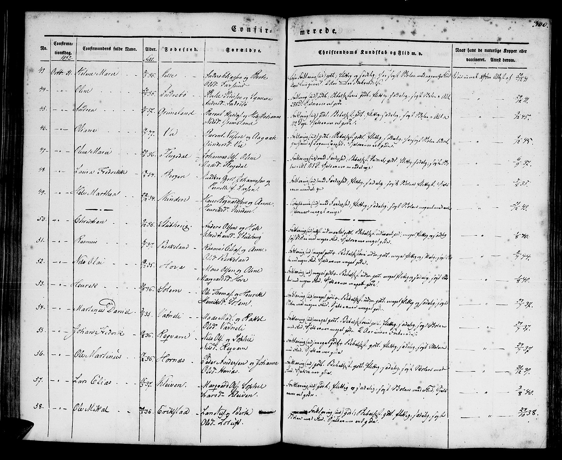 Førde sokneprestembete, AV/SAB-A-79901/H/Haa/Haaa/L0007: Parish register (official) no. A 7, 1843-1860, p. 300