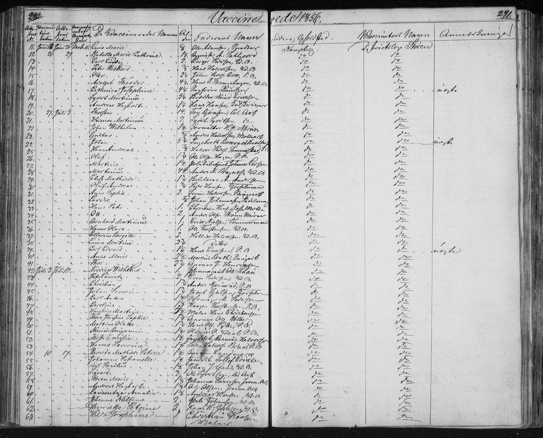 Kongsberg kirkebøker, SAKO/A-22/F/Fa/L0009: Parish register (official) no. I 9, 1839-1858, p. 290-291