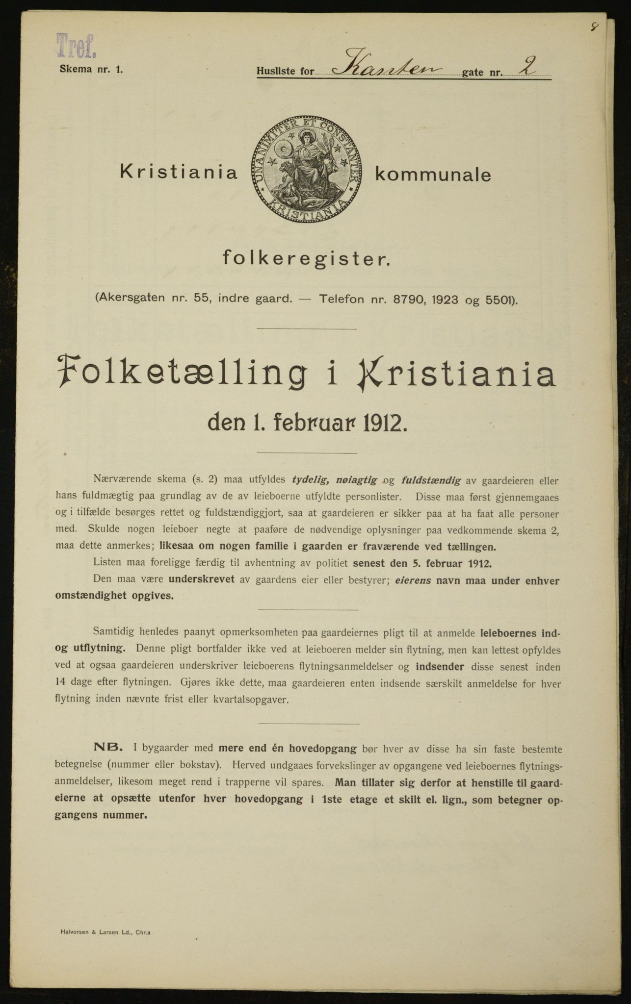 OBA, Municipal Census 1912 for Kristiania, 1912, p. 48446