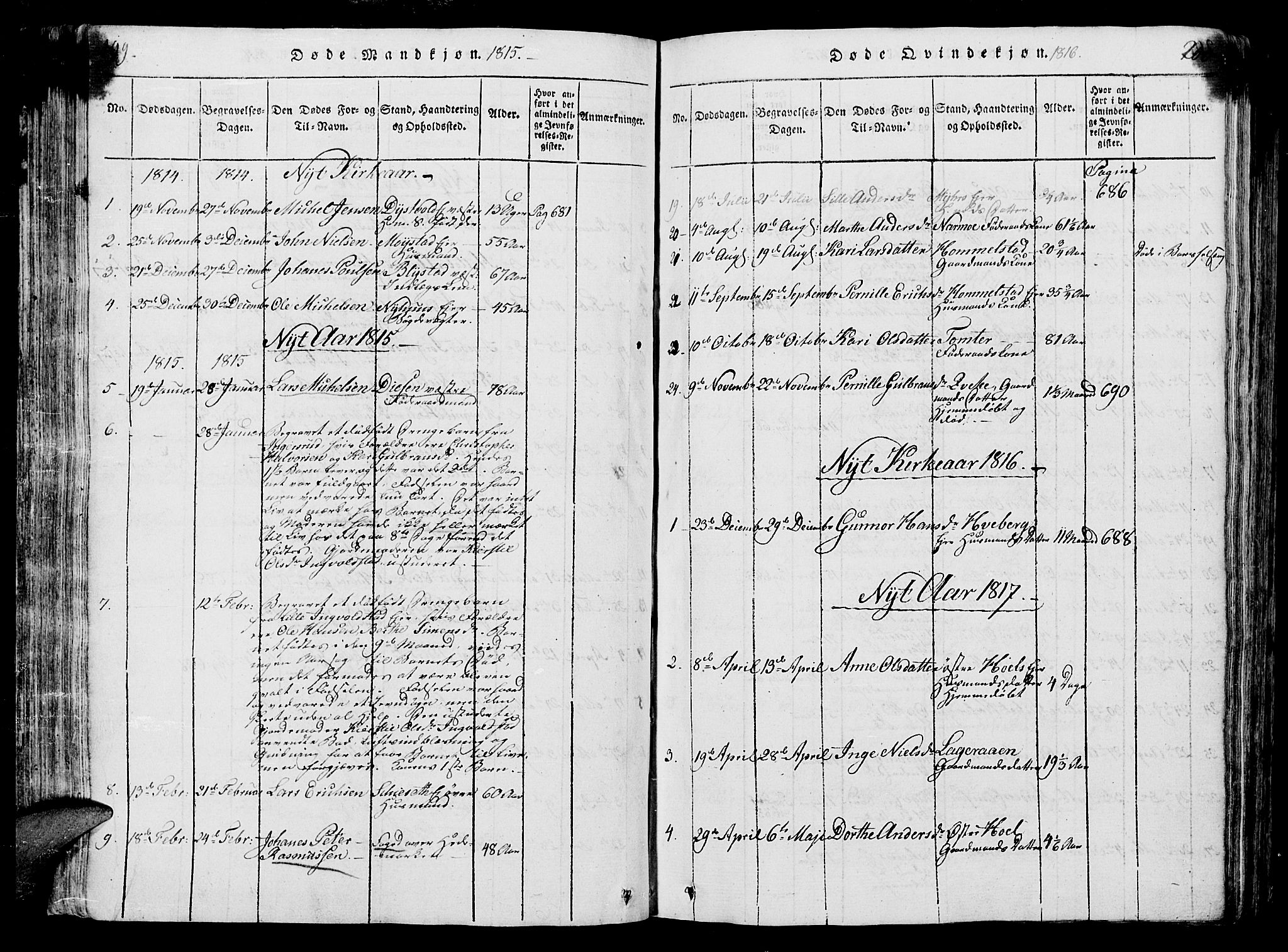 Vang prestekontor, Hedmark, SAH/PREST-008/H/Ha/Hab/L0004: Parish register (copy) no. 4, 1813-1827, p. 199-200