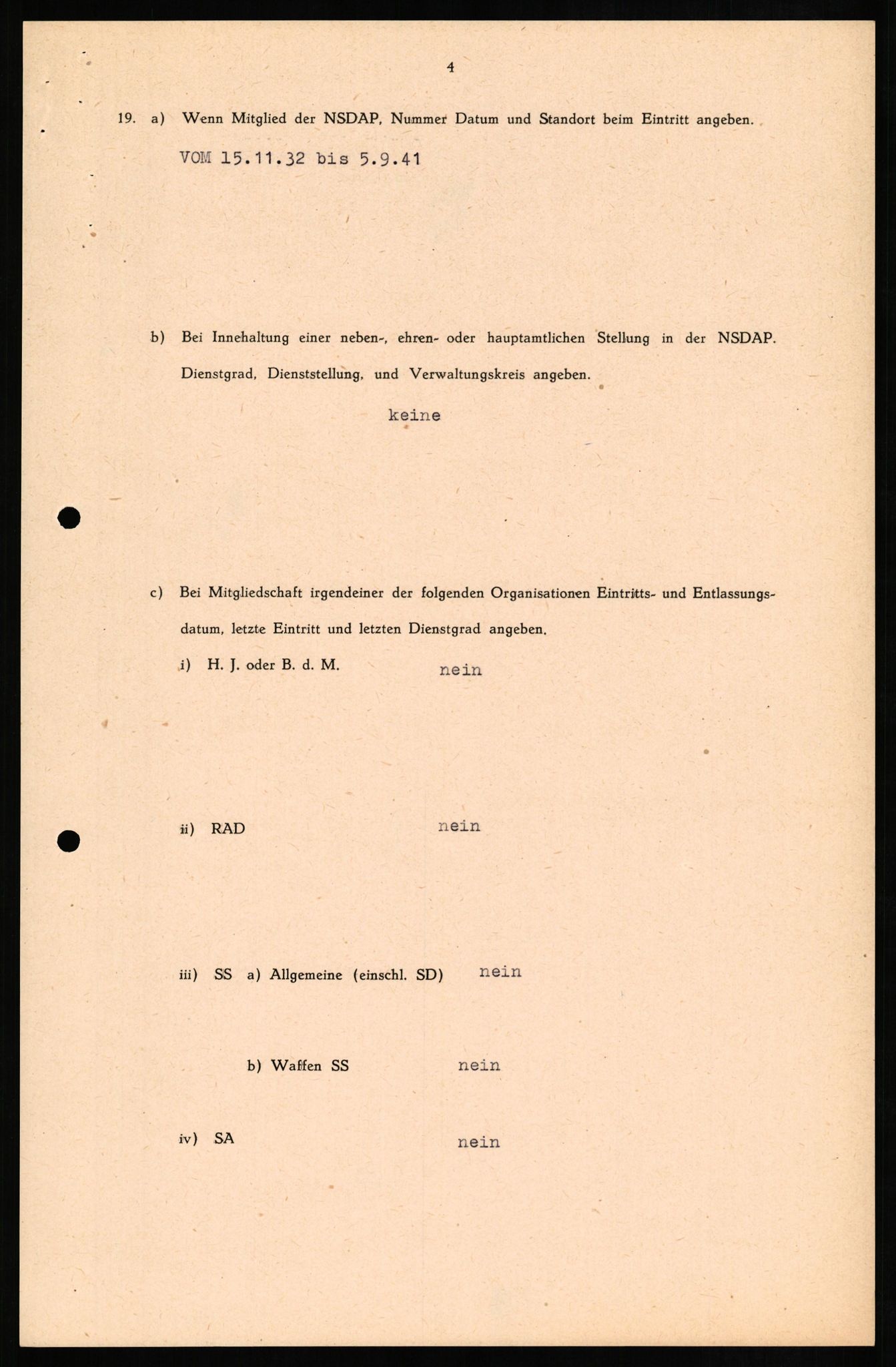 Forsvaret, Forsvarets overkommando II, RA/RAFA-3915/D/Db/L0014: CI Questionaires. Tyske okkupasjonsstyrker i Norge. Tyskere., 1945-1946, p. 246