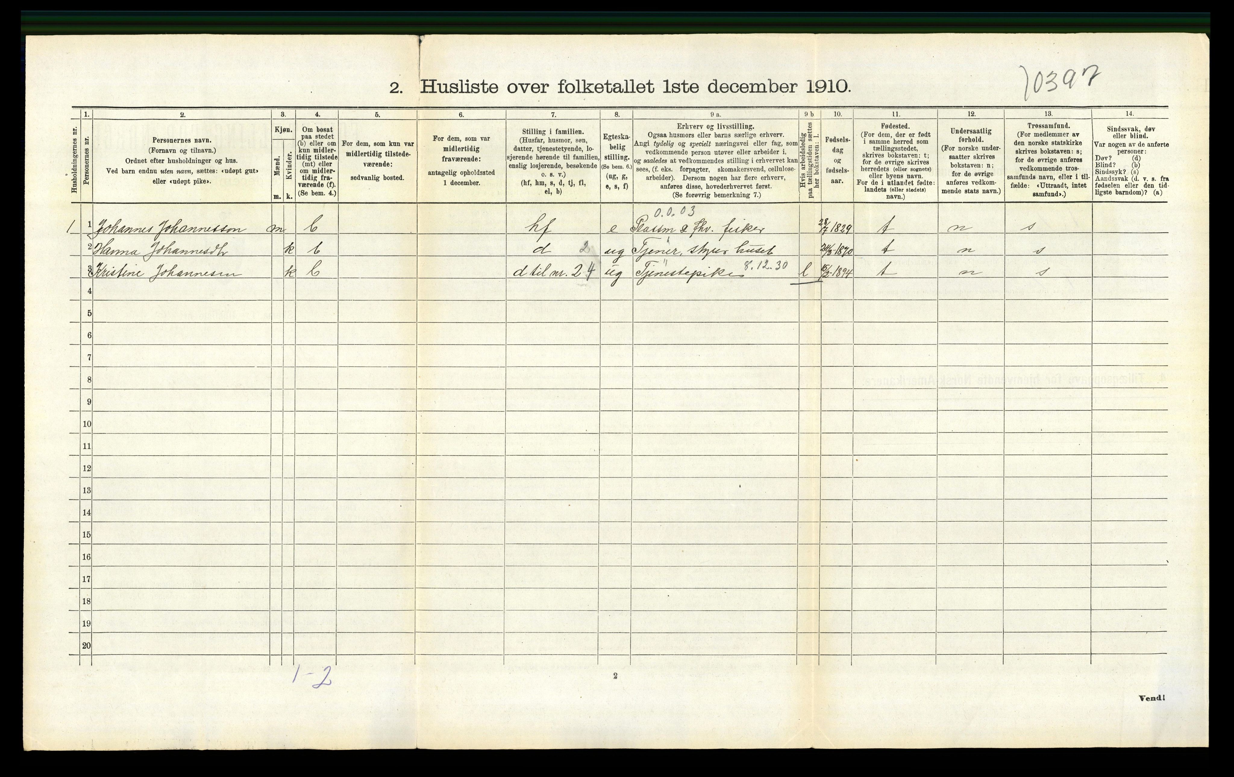 RA, 1910 census for Strandvik, 1910, p. 220