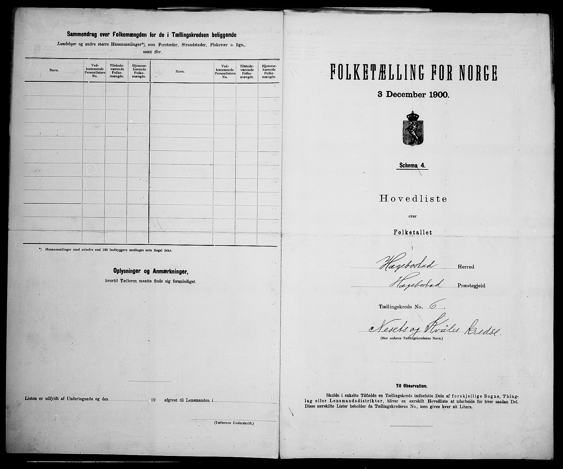 SAK, 1900 census for Hægebostad, 1900, p. 35