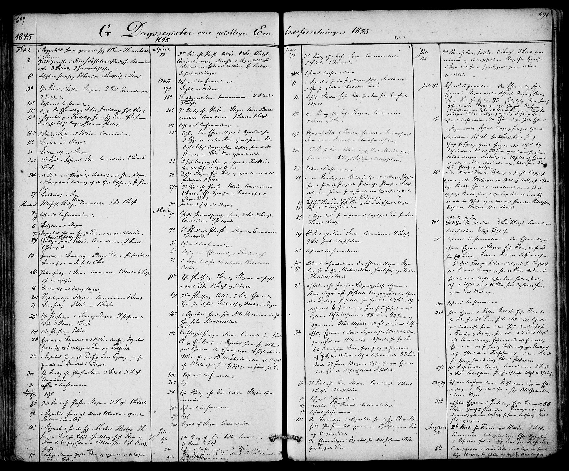 Sem kirkebøker, AV/SAKO-A-5/F/Fa/L0006: Parish register (official) no. I 6, 1843-1855, p. 689-690