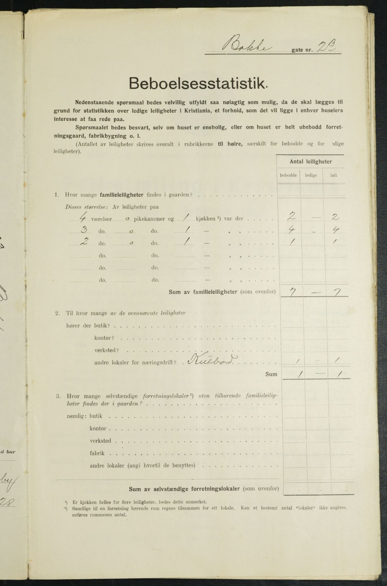 OBA, Municipal Census 1914 for Kristiania, 1914, p. 2664