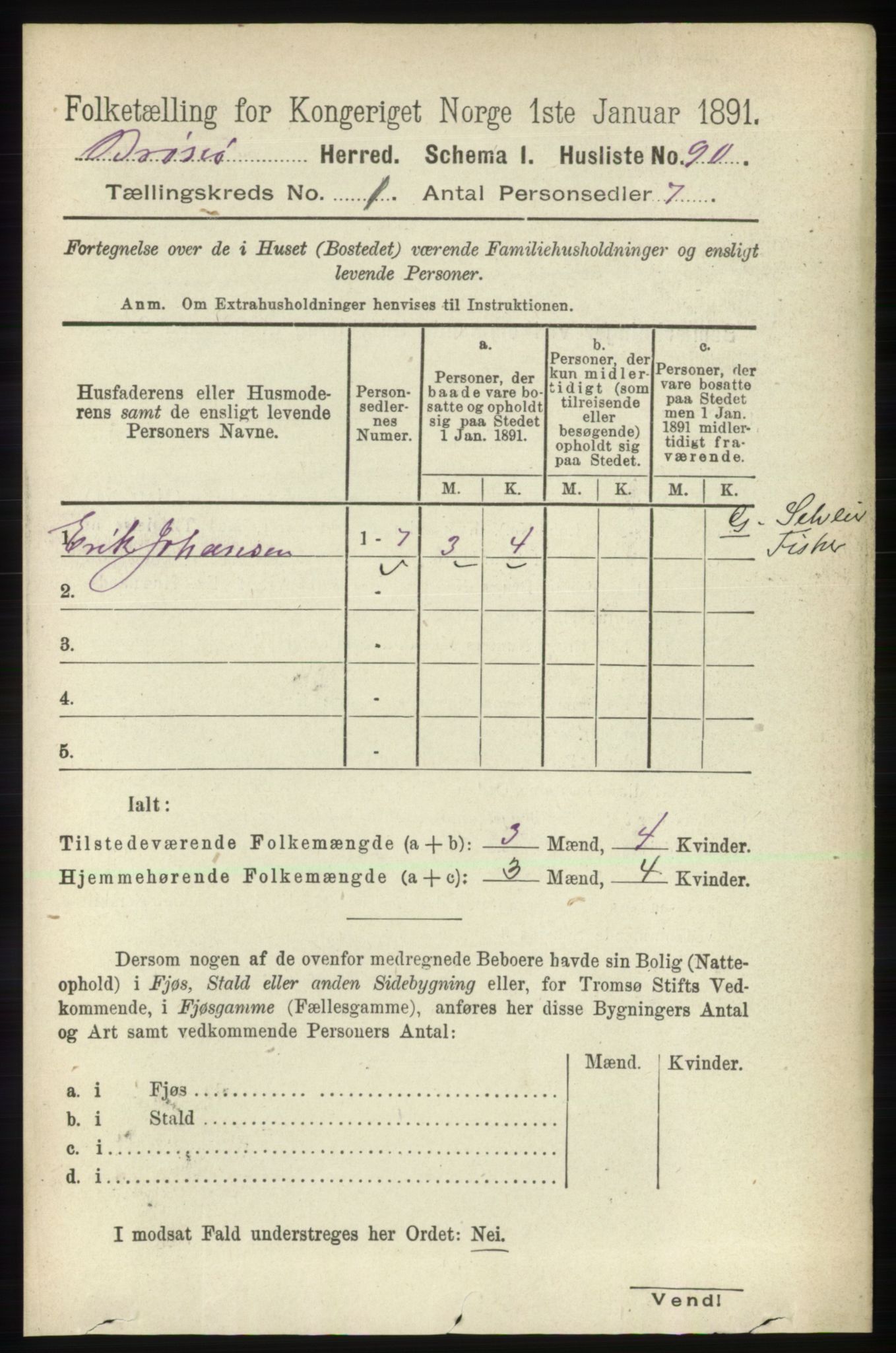 RA, 1891 census for 1814 Brønnøy, 1891, p. 122