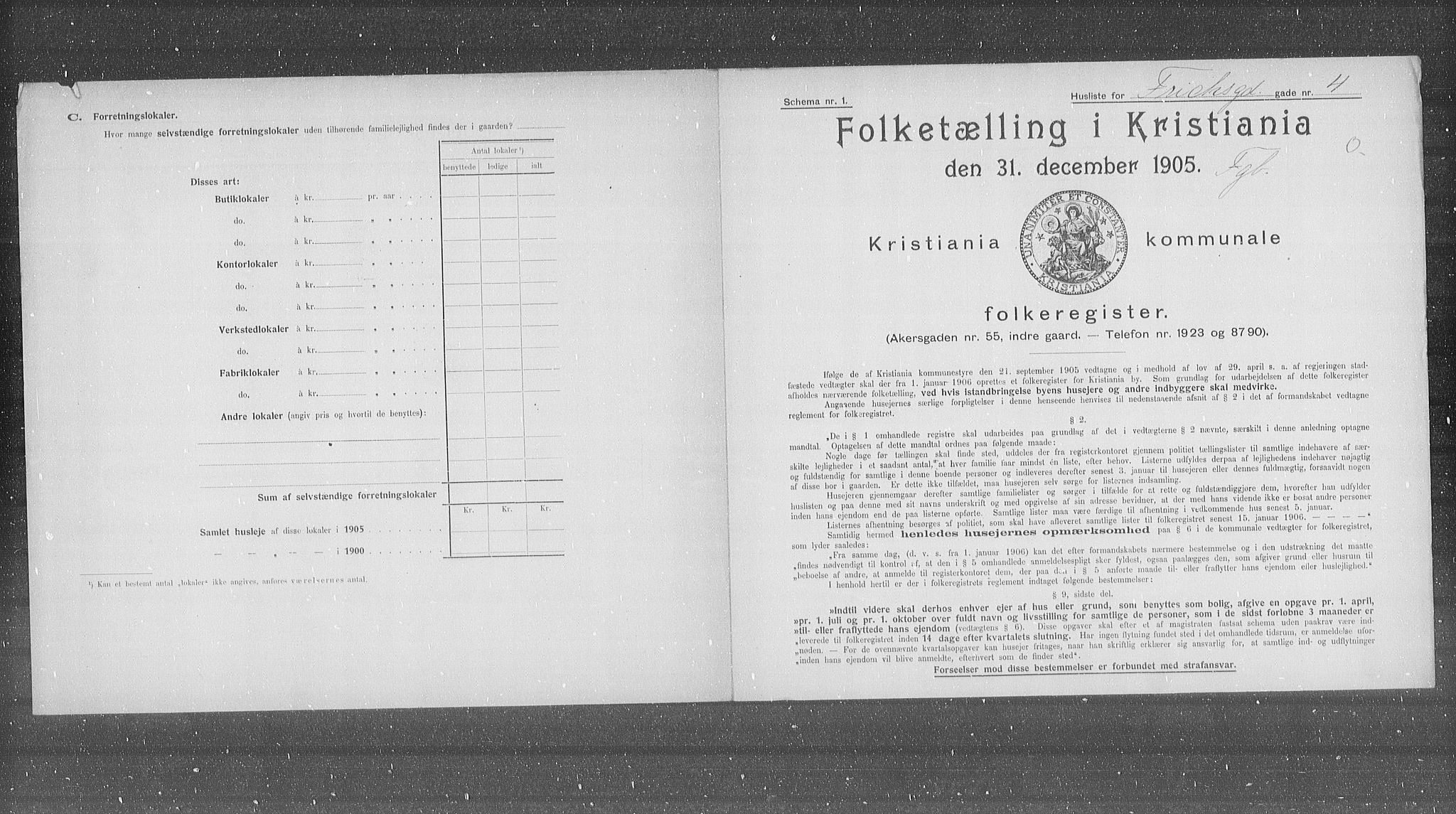 OBA, Municipal Census 1905 for Kristiania, 1905, p. 13839