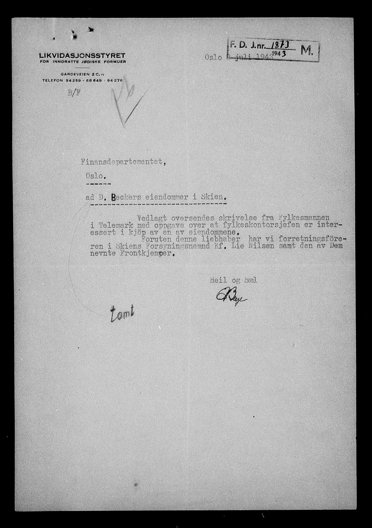 Justisdepartementet, Tilbakeføringskontoret for inndratte formuer, AV/RA-S-1564/H/Hc/Hcd/L0990: --, 1945-1947, p. 112