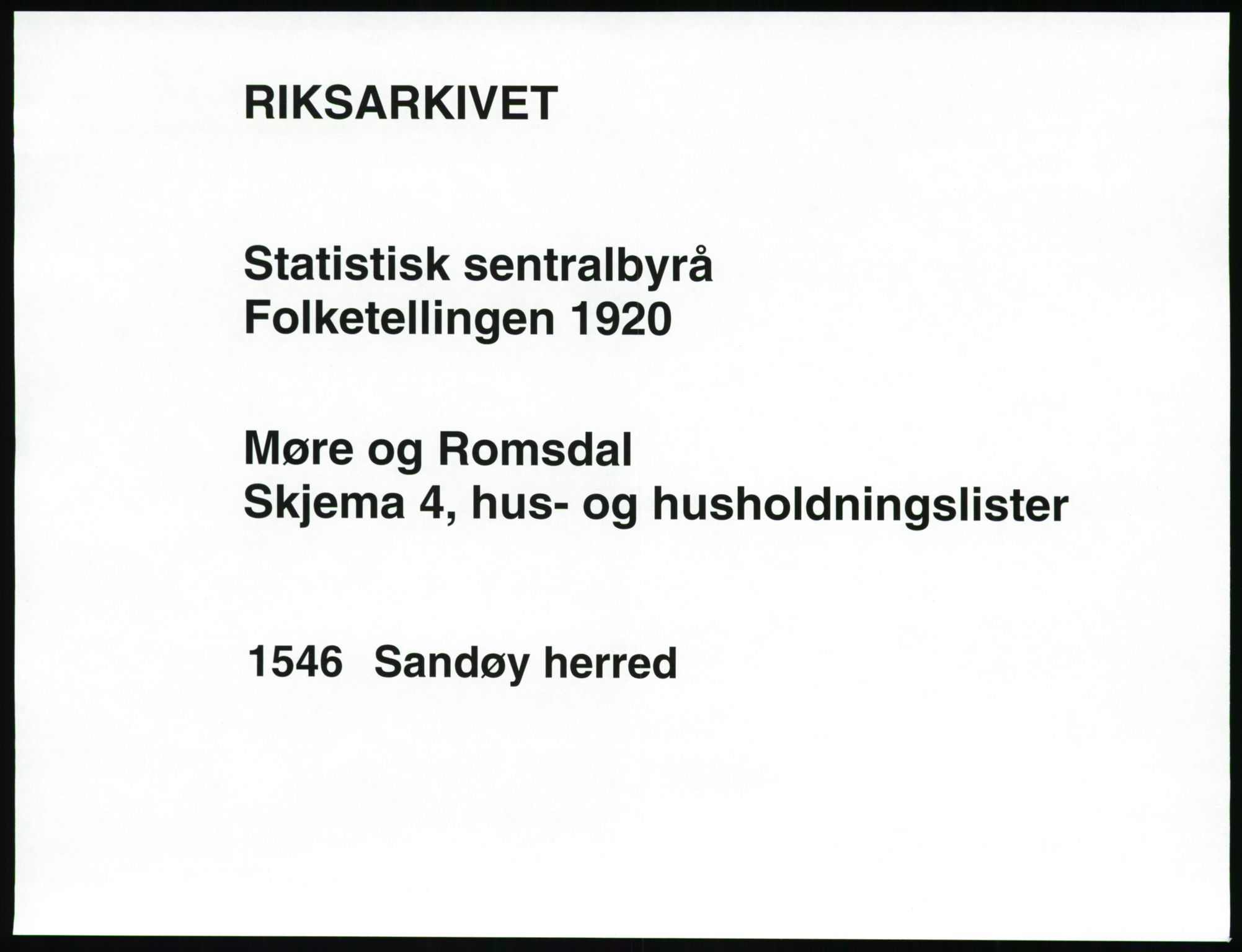 SAT, 1920 census for Sandøy, 1920, p. 30