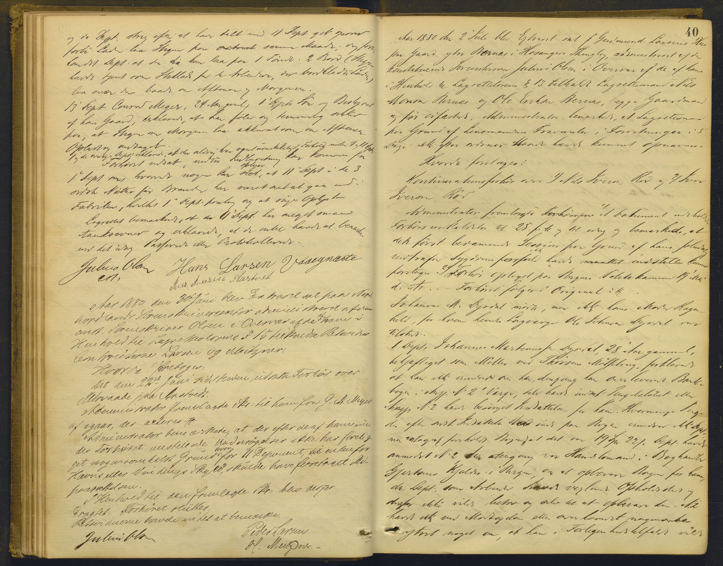 Nordhordland sorenskrivar, AV/SAB-A-2901/1/F/Fd/Fdd/L0004: Ekstrarettsprotokollar, forhøyr, 1880-1884, p. 39b-40a
