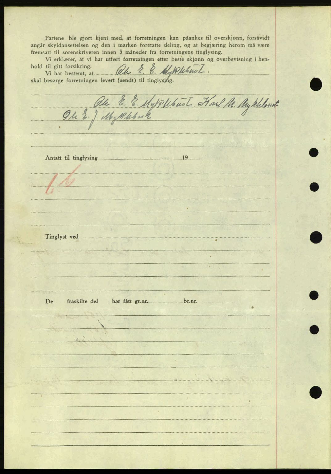 Nordre Sunnmøre sorenskriveri, AV/SAT-A-0006/1/2/2C/2Ca: Mortgage book no. A20a, 1945-1945, Diary no: : 822/1945