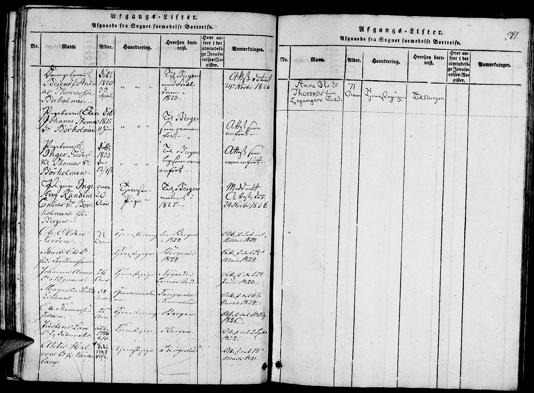 Gulen sokneprestembete, AV/SAB-A-80201/H/Haa/Haaa/L0018: Parish register (official) no. A 18, 1816-1825, p. 284