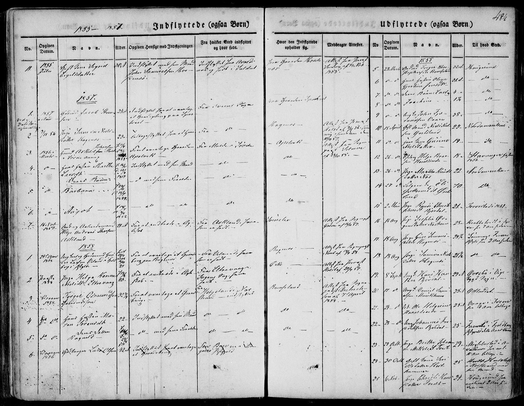 Skjold sokneprestkontor, SAST/A-101847/H/Ha/Haa/L0006: Parish register (official) no. A 6.2, 1835-1858, p. 484