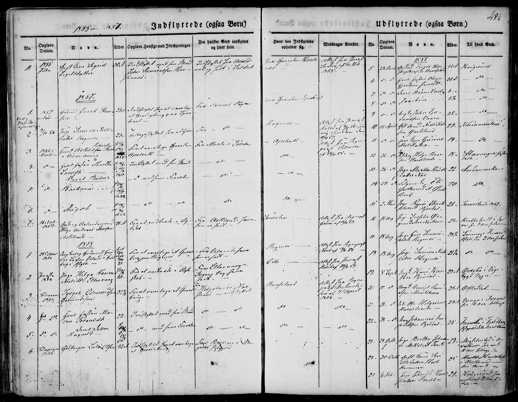 Skjold sokneprestkontor, AV/SAST-A-101847/H/Ha/Haa/L0006: Parish register (official) no. A 6.2, 1835-1858, p. 484