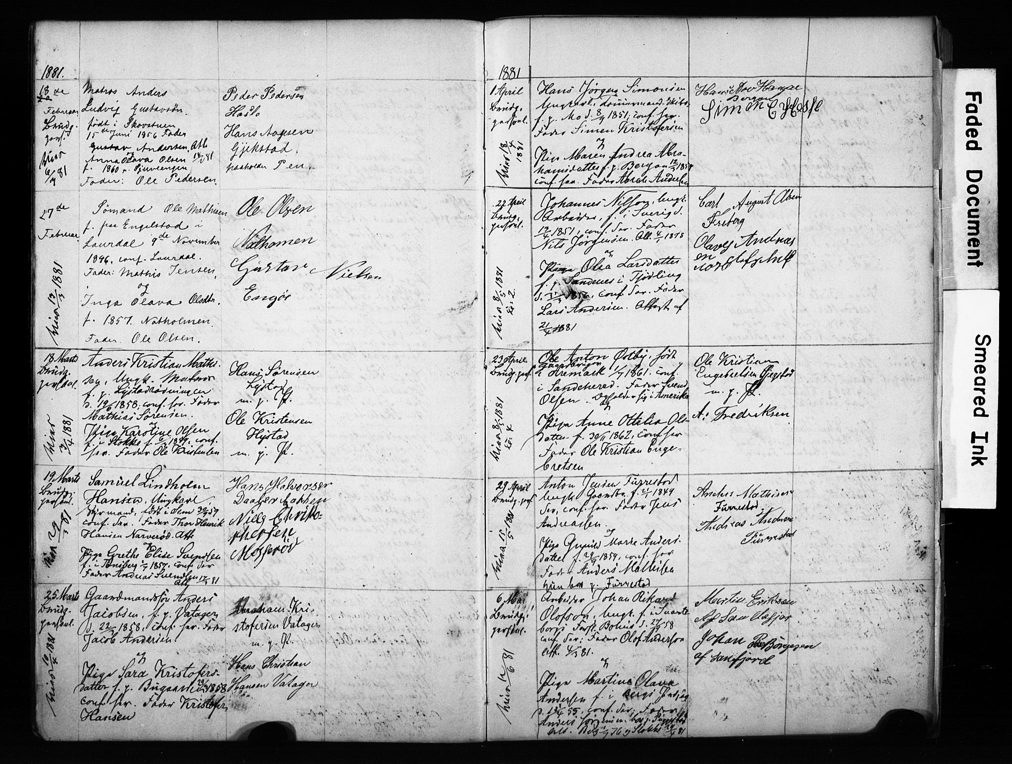 Sandar kirkebøker, AV/SAKO-A-243/H/Ha/L0002: Banns register no. 2, 1880-1904