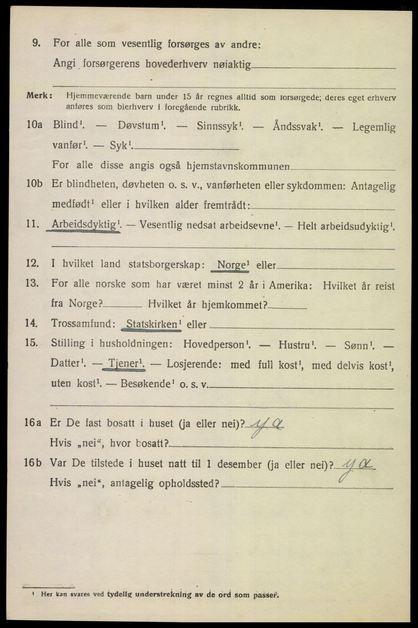 SAK, 1920 census for Konsmo, 1920, p. 995