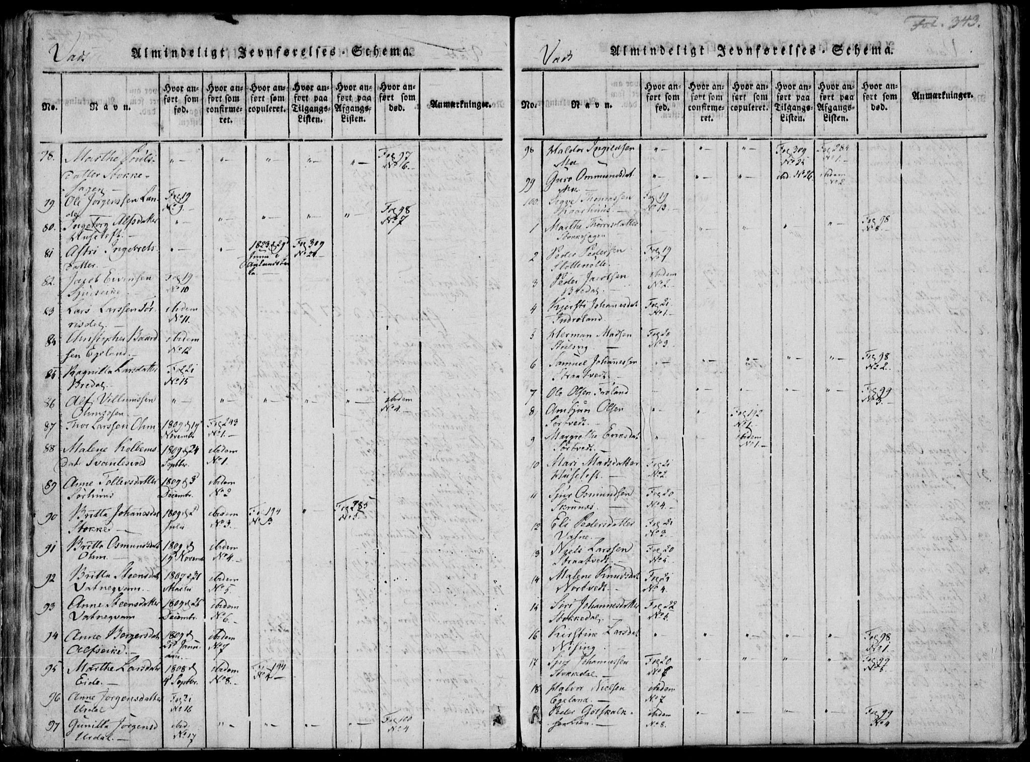 Skjold sokneprestkontor, SAST/A-101847/H/Ha/Haa/L0004: Parish register (official) no. A 4 /2, 1815-1830, p. 343