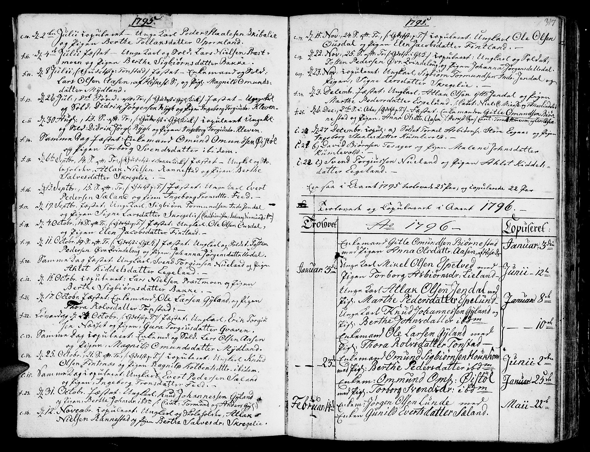 Bakke sokneprestkontor, SAK/1111-0002/F/Fa/Faa/L0002: Parish register (official) no. A 2, 1780-1816, p. 317