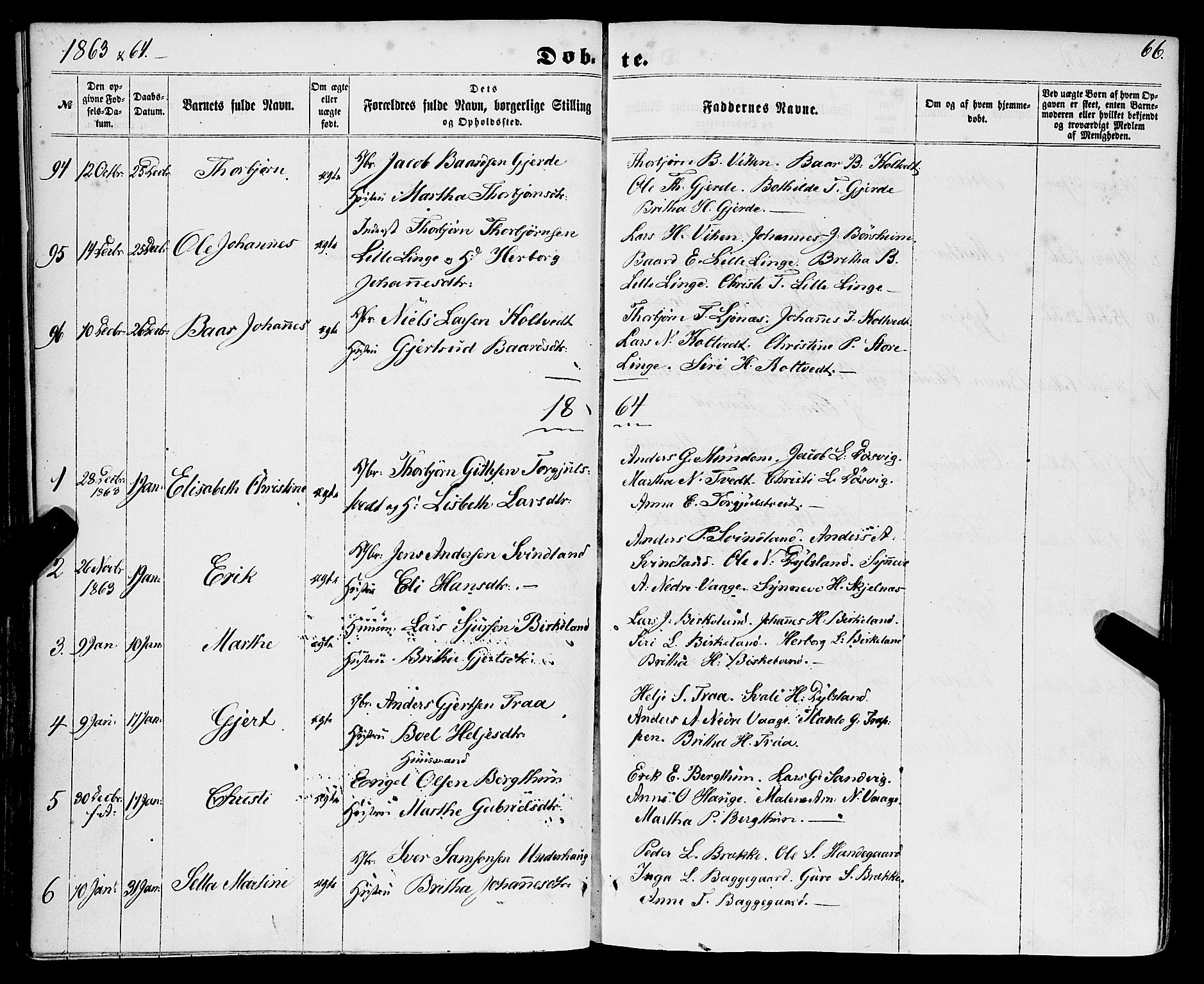 Strandebarm sokneprestembete, SAB/A-78401/H/Haa: Parish register (official) no. A 8, 1858-1872, p. 66