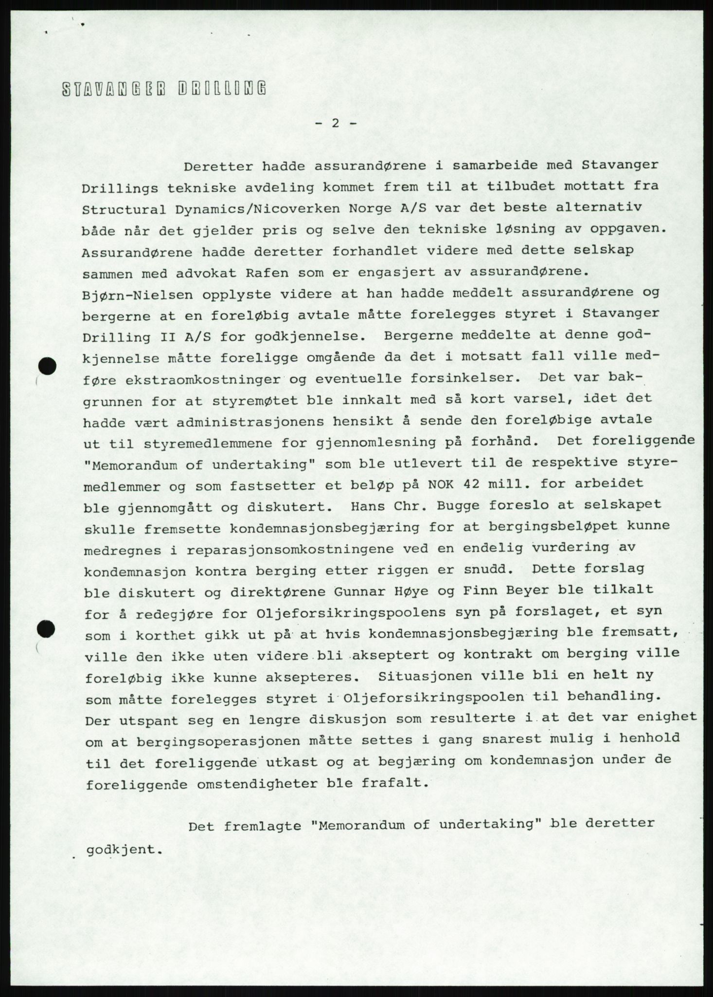 Pa 1503 - Stavanger Drilling AS, AV/SAST-A-101906/A/Ab/Abb/L0003: Styremøter Stavanger Drilling II A/S., 1976-1983, p. 816