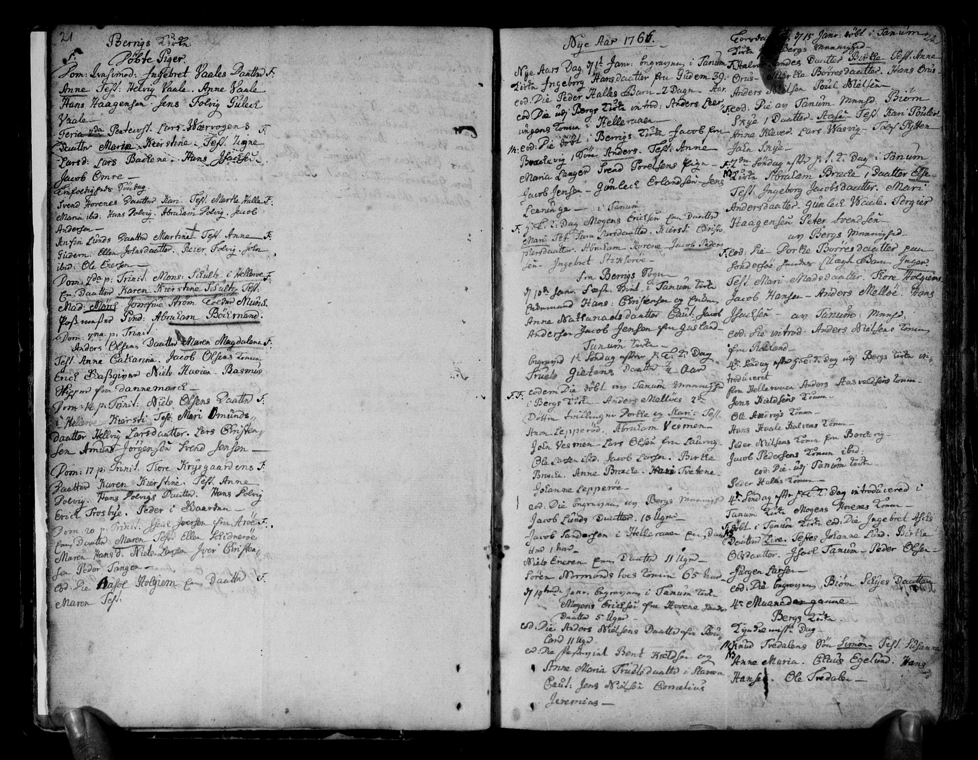 Brunlanes kirkebøker, AV/SAKO-A-342/F/Fa/L0001: Parish register (official) no. I 1, 1766-1801, p. 21-22