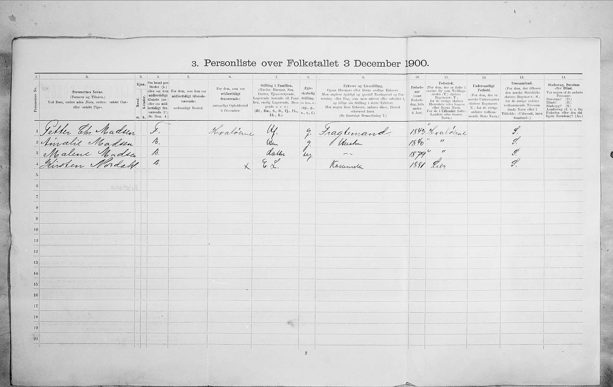 SAO, 1900 census for Kristiania, 1900, p. 95231