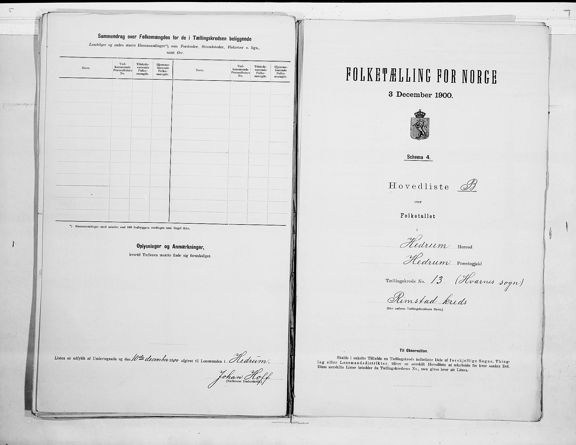 RA, 1900 census for Hedrum, 1900, p. 30