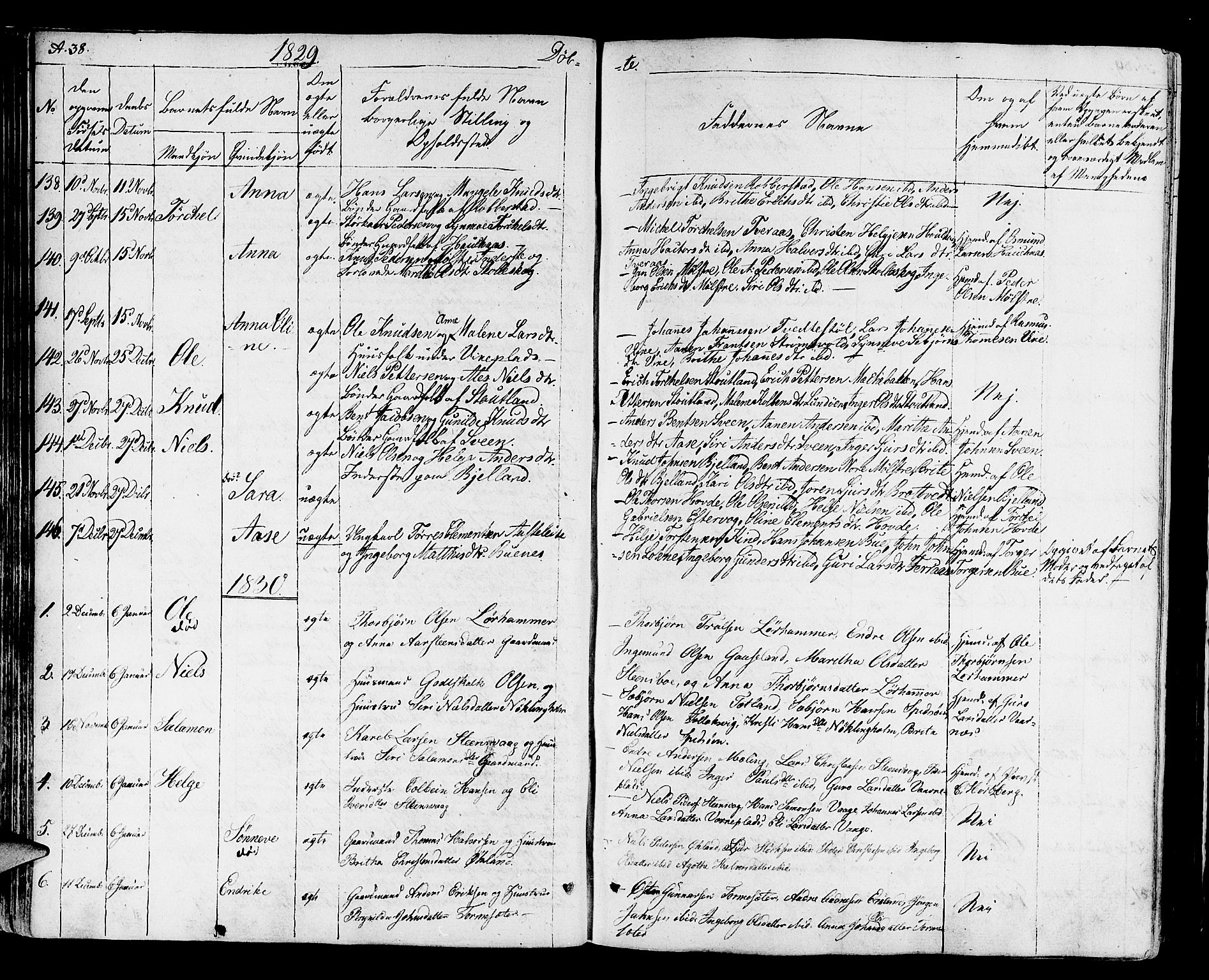 Finnås sokneprestembete, SAB/A-99925/H/Ha/Haa/Haaa/L0005: Parish register (official) no. A 5, 1823-1835, p. 38