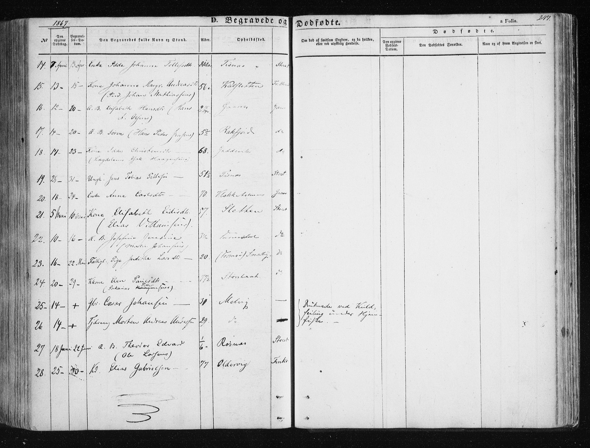 Tromsøysund sokneprestkontor, SATØ/S-1304/G/Ga/L0001kirke: Parish register (official) no. 1, 1856-1867, p. 247
