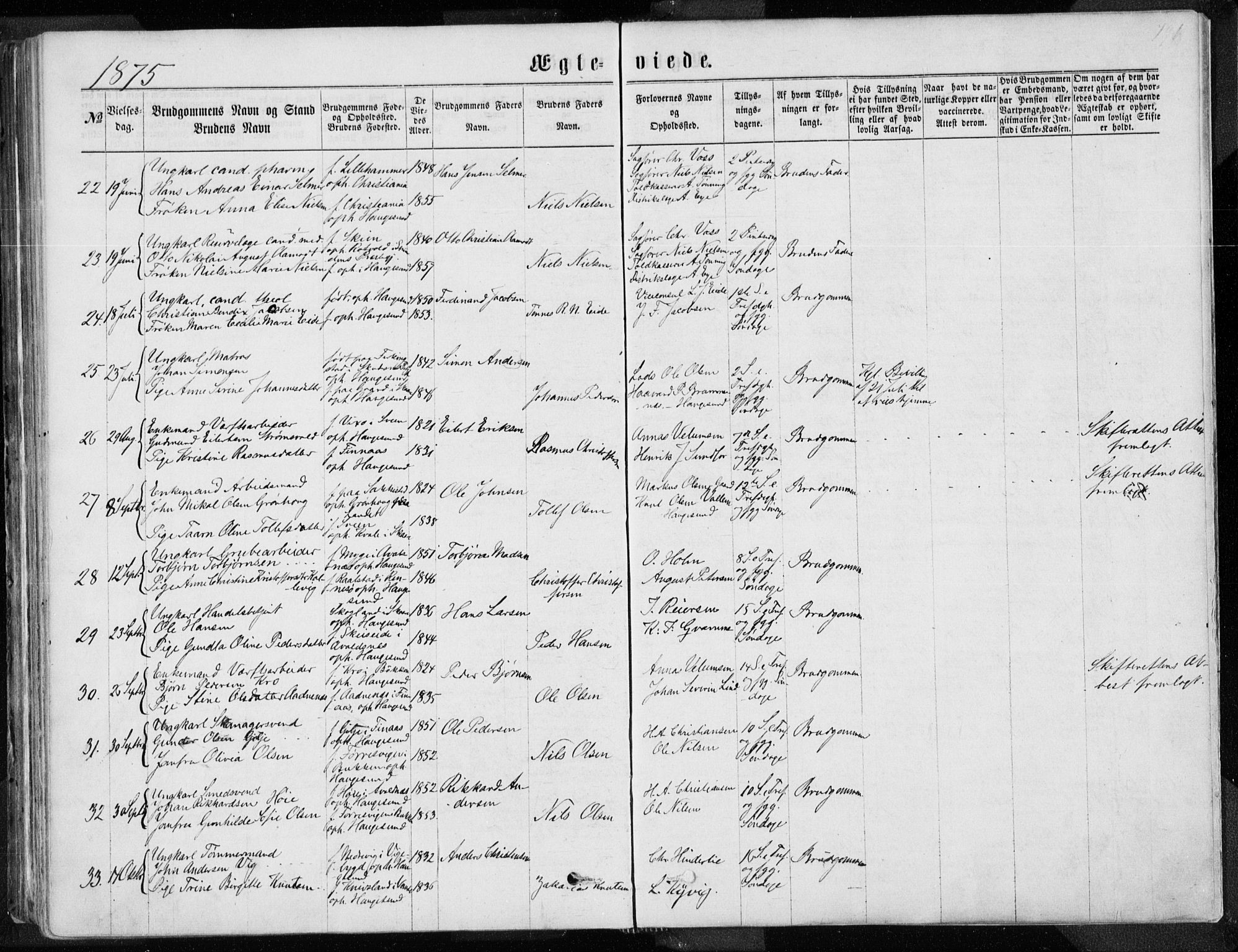 Torvastad sokneprestkontor, AV/SAST-A -101857/H/Ha/Haa/L0012: Parish register (official) no. A 12.1, 1867-1877, p. 191