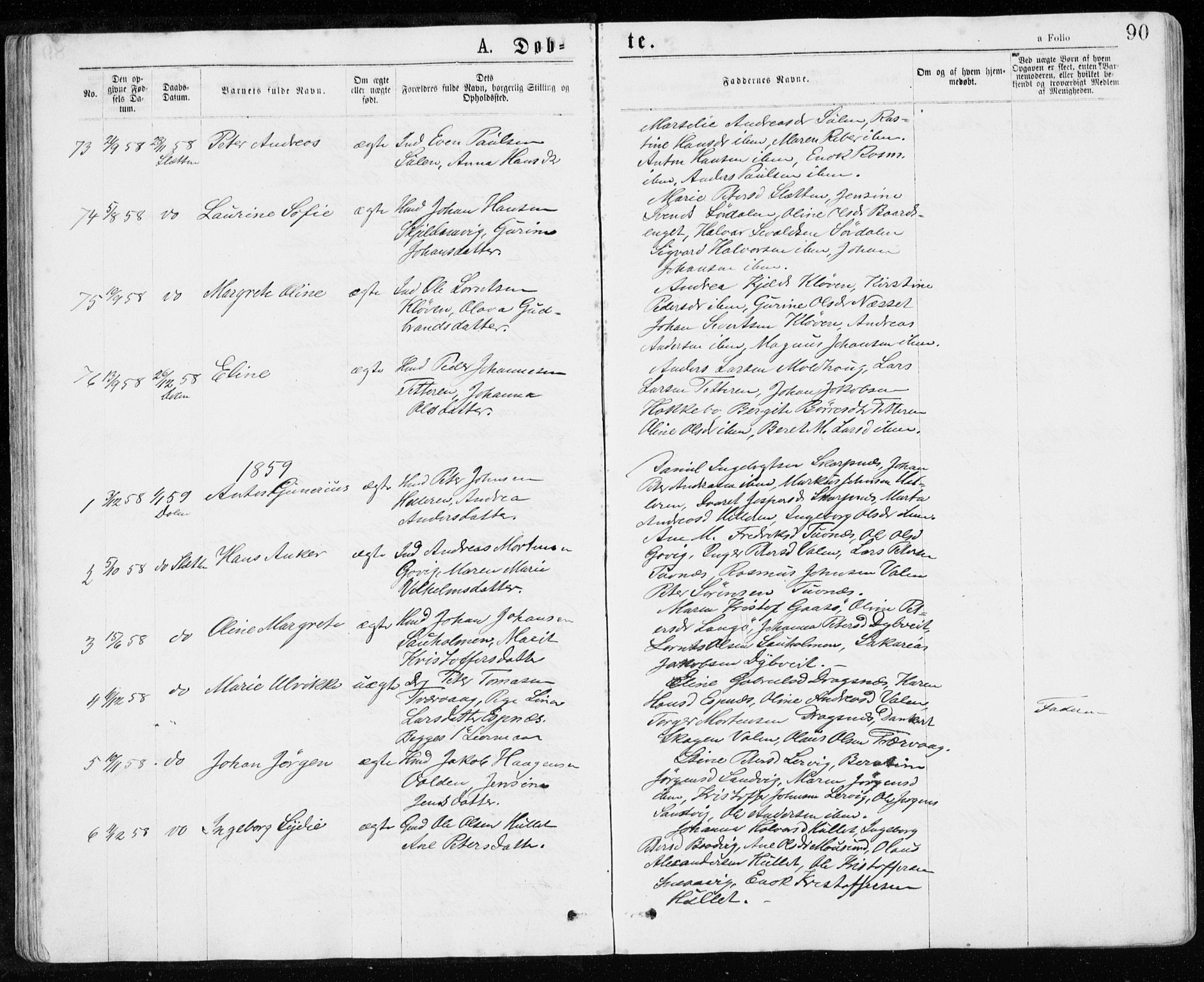 Ministerialprotokoller, klokkerbøker og fødselsregistre - Sør-Trøndelag, AV/SAT-A-1456/640/L0576: Parish register (official) no. 640A01, 1846-1876, p. 90