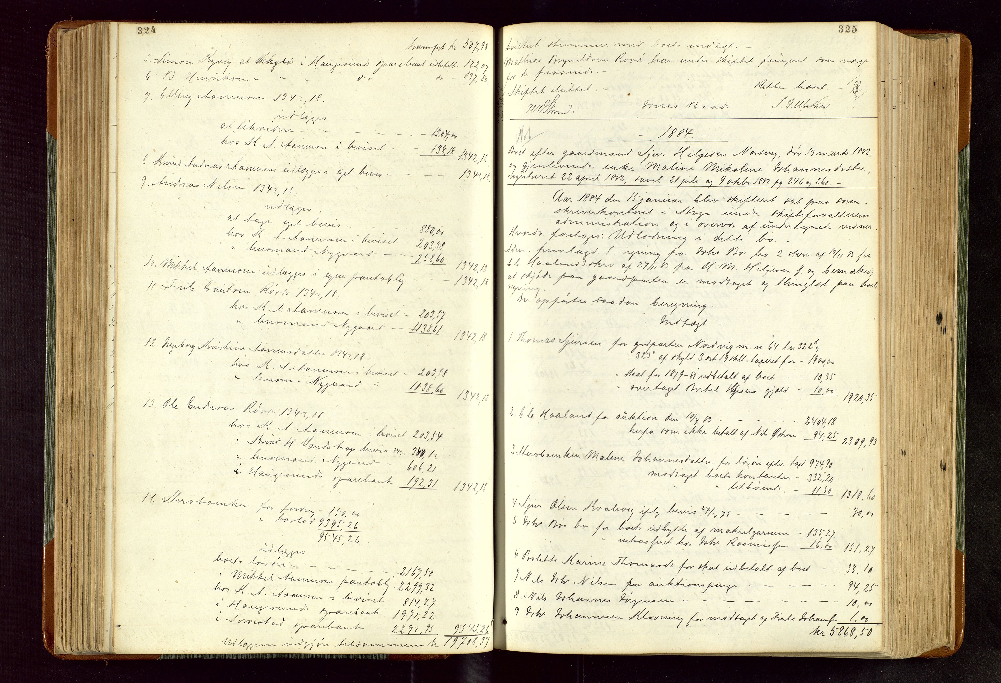 Karmsund sorenskriveri, AV/SAST-A-100311/01/IV/IVDBA/L0005: SKIFTEPROTOKOLL SKJOLD,TORVESTAD, TYSVÆR, 1877-1895, p. 324-325